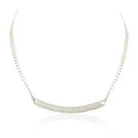 14k Solid White Gold Diamond Chain Necklace