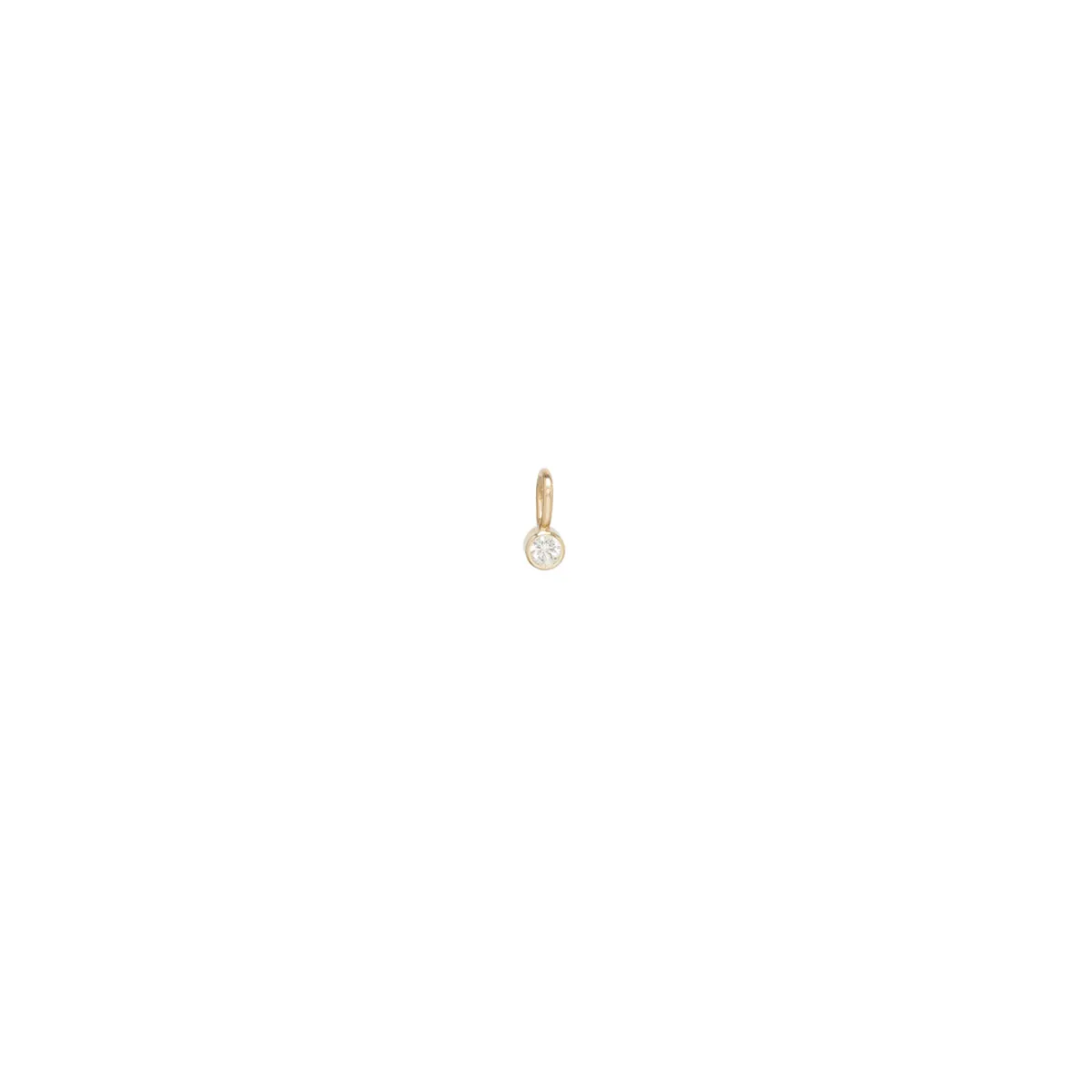 14k White Diamond Charm Pendant