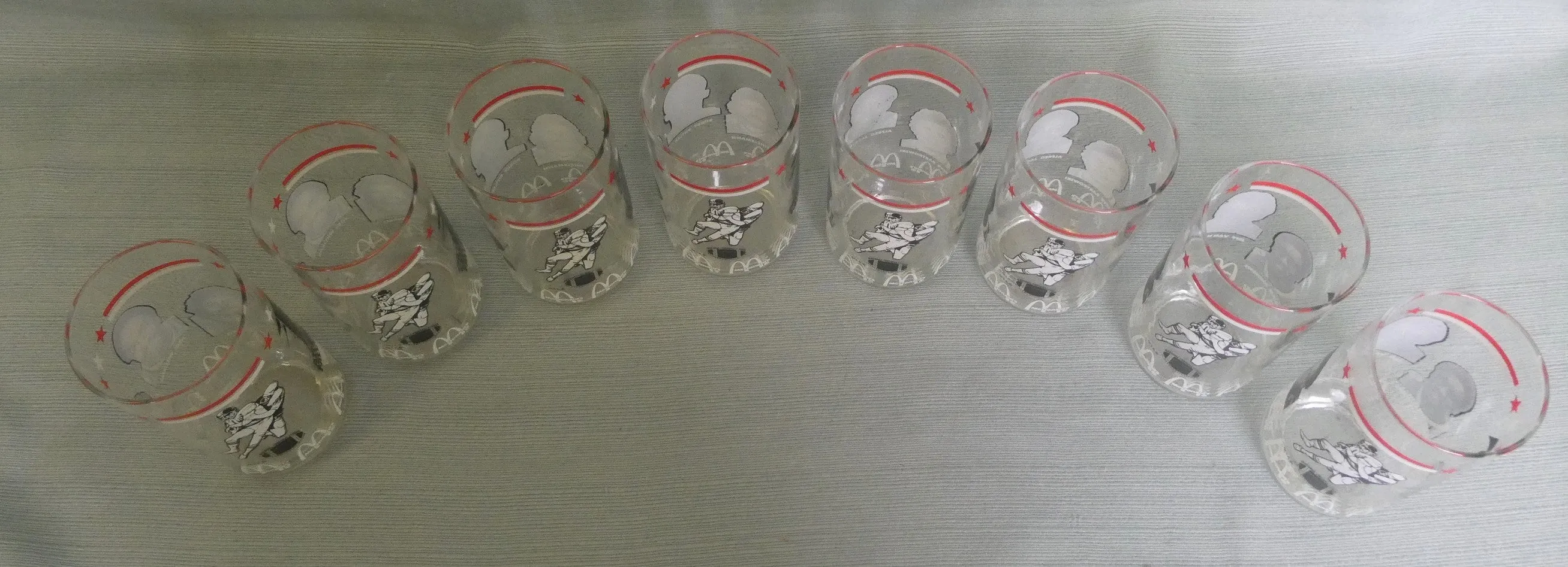 1981 Atlanta Falcons McDonalds/Dr. Pepper Glasses - Set of 8