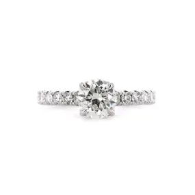 1.98ctw Round Diamond Engagement Ring, Pavê - 14K White Gold