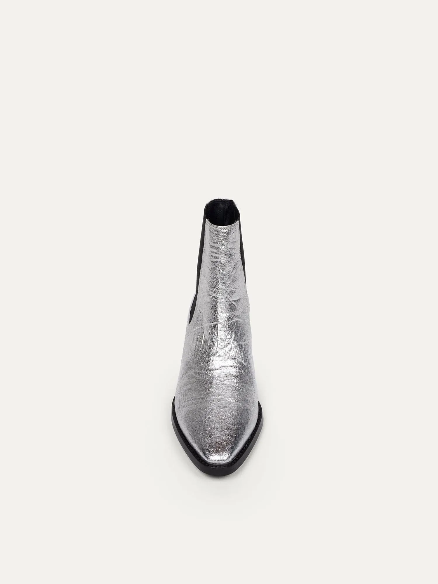 3pm Friday Rocks! Vegan Piatex Ankle Boots | Metallic Silver