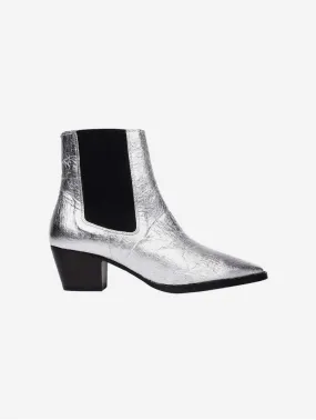 3pm Friday Rocks! Vegan Piatex Ankle Boots | Metallic Silver