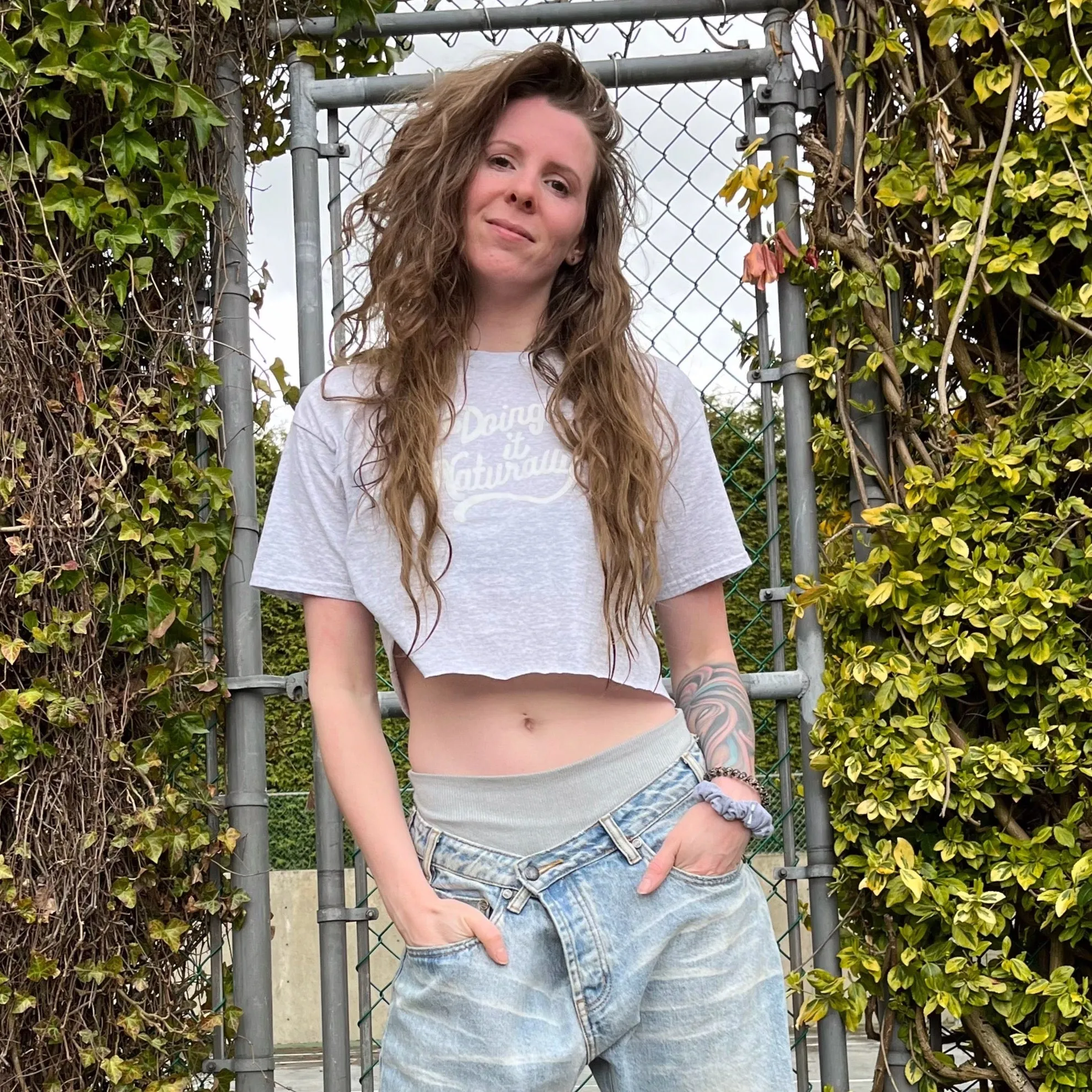 90’s Cut-Off Crop T Heather Grey | Doing it Naturally