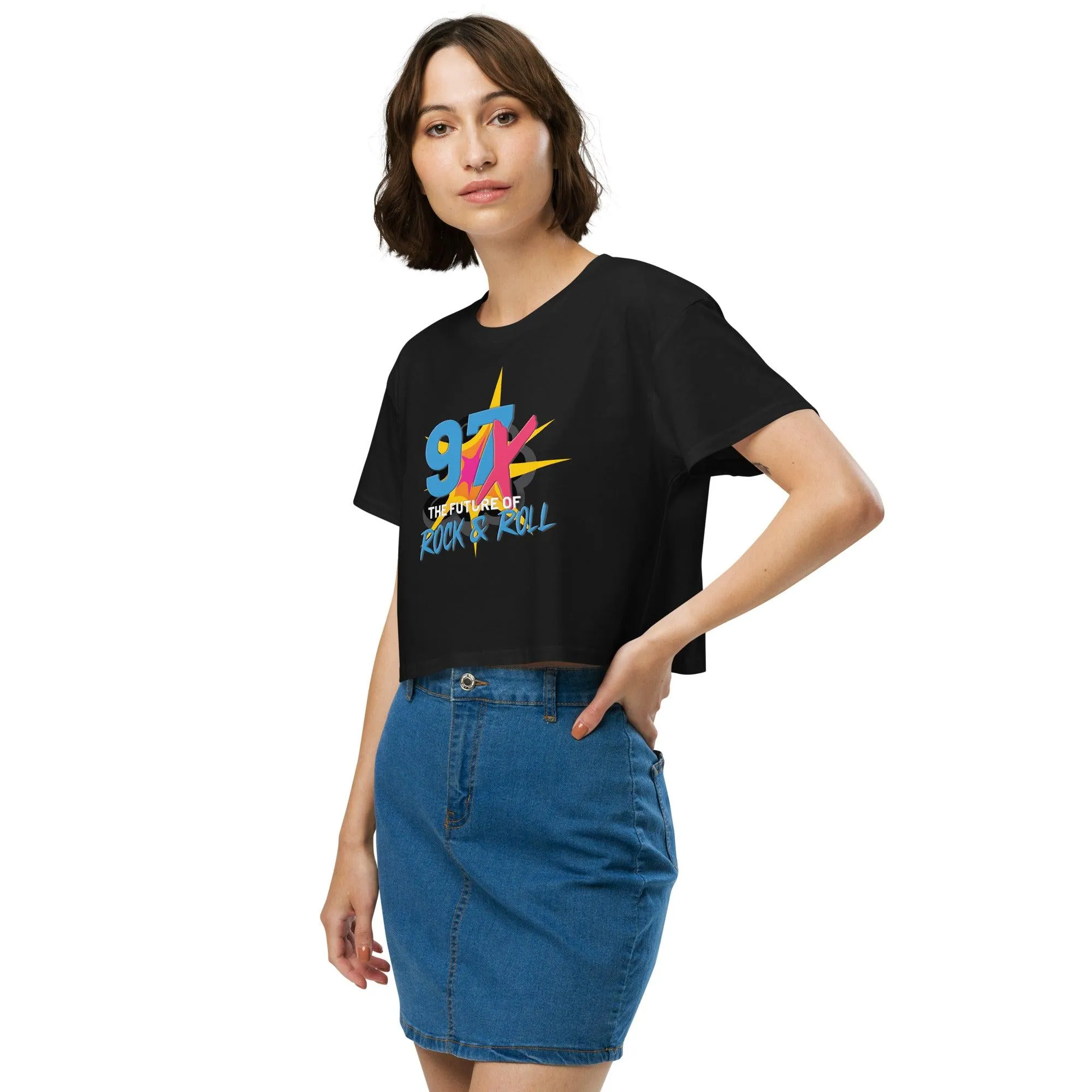 97x The Future Of Rock n Roll Women’s crop top