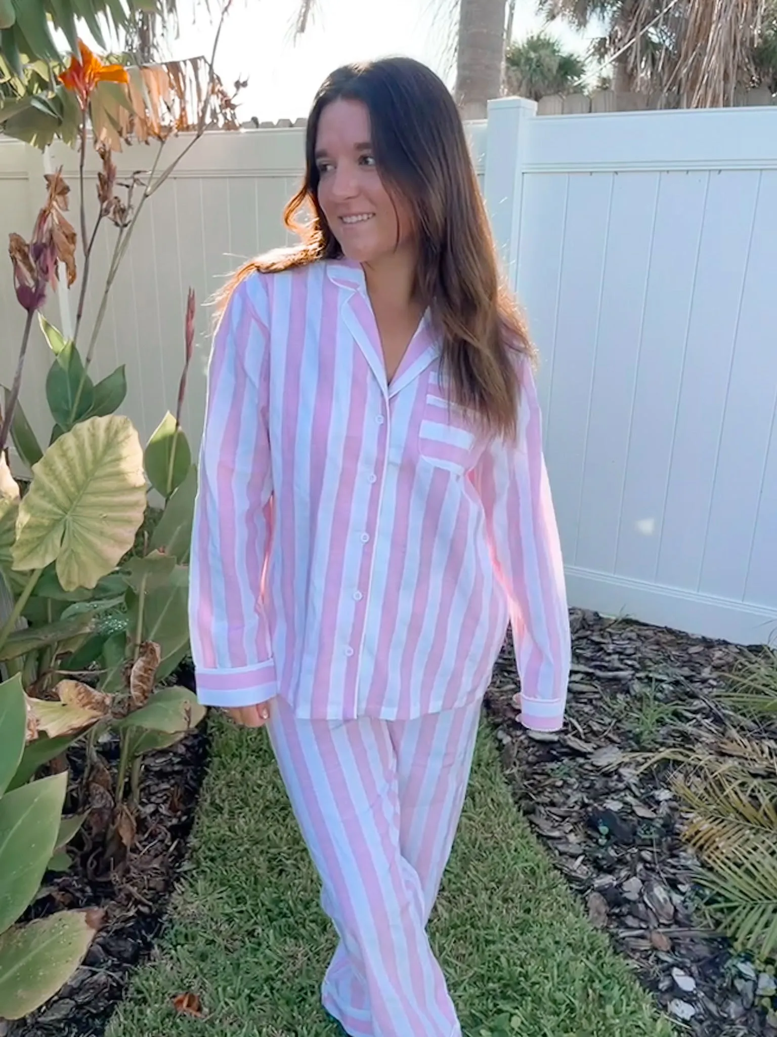 A Day In Greece Striped Pajama Top