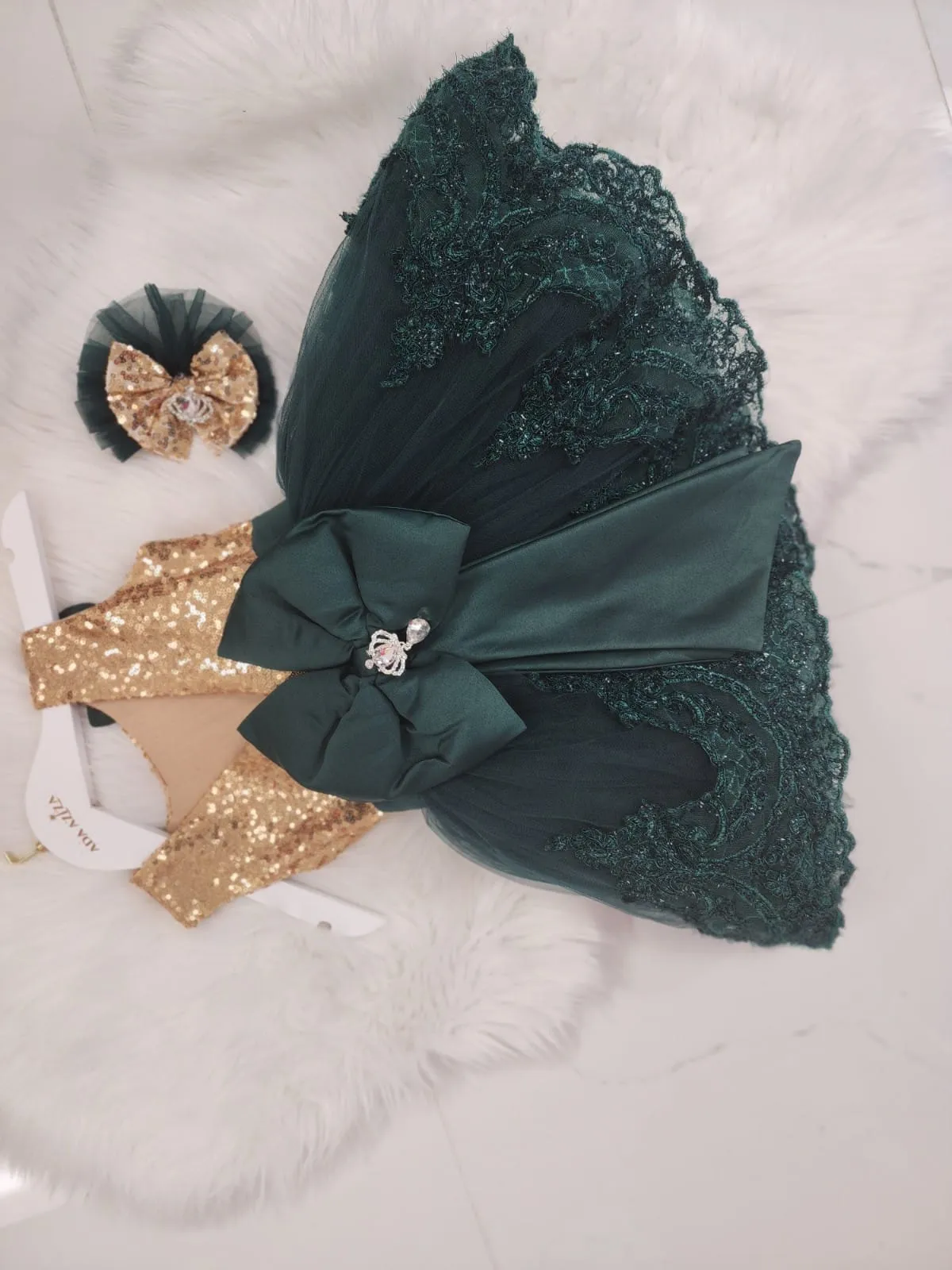 Alana  Dress Emerald Gold