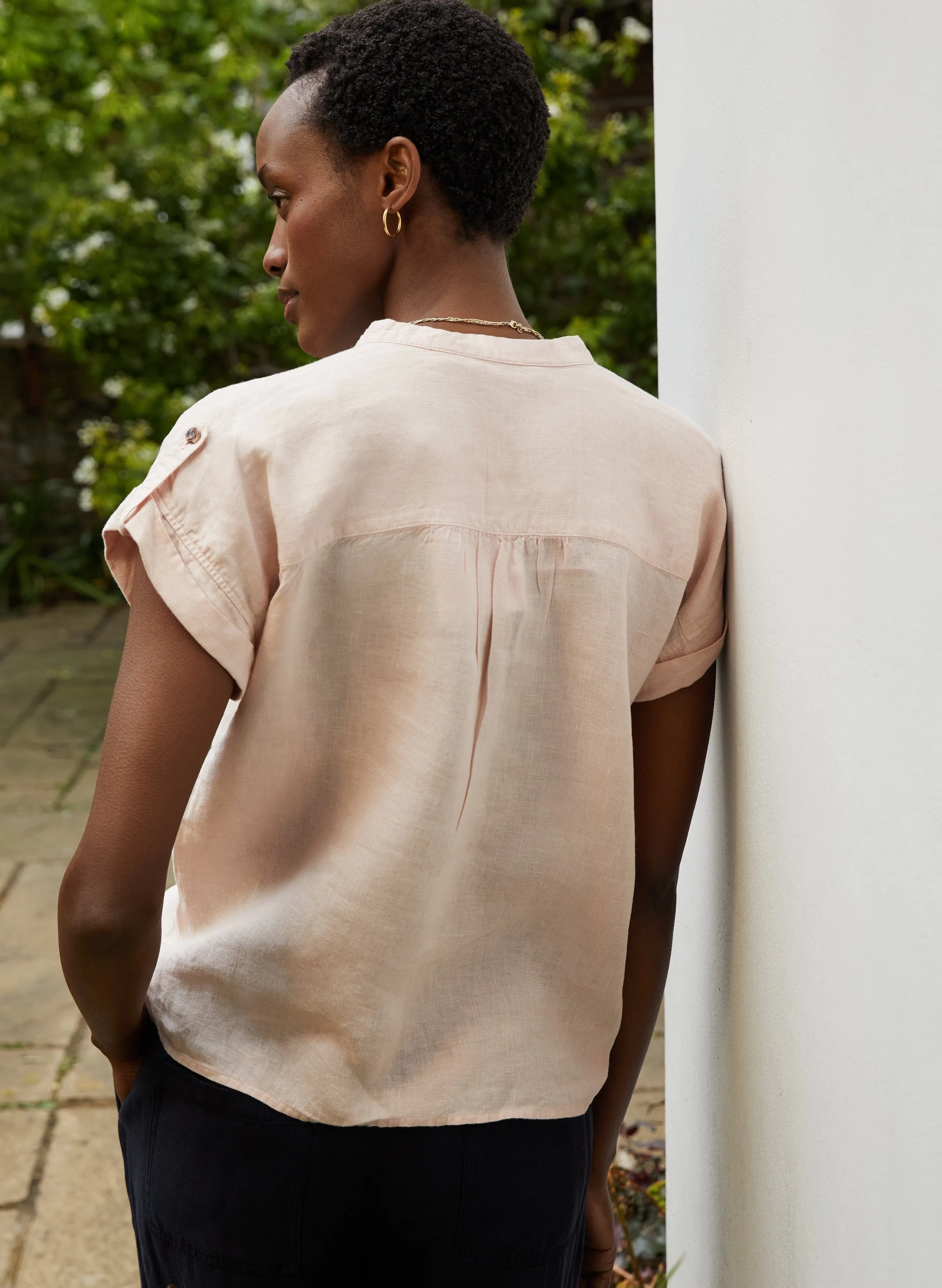 Alexia Linen Shirt | Powder Pink