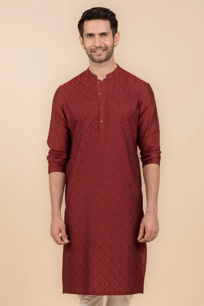 All Over Jaal Embroidered Kurta Set