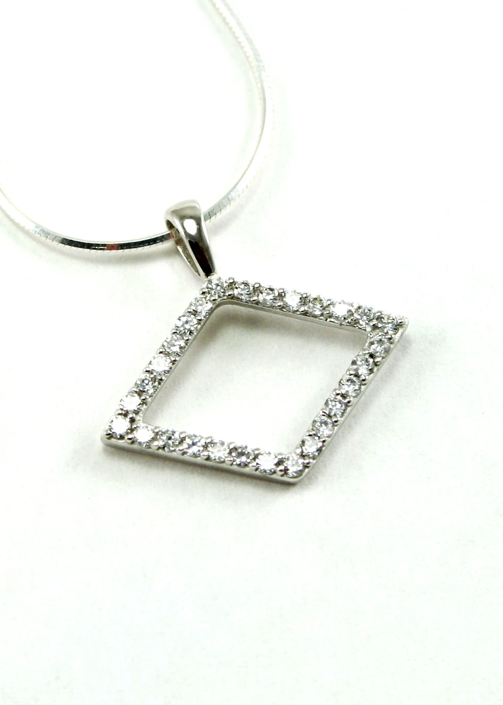 Alpha Delta Pi diamond pendant with CZ's