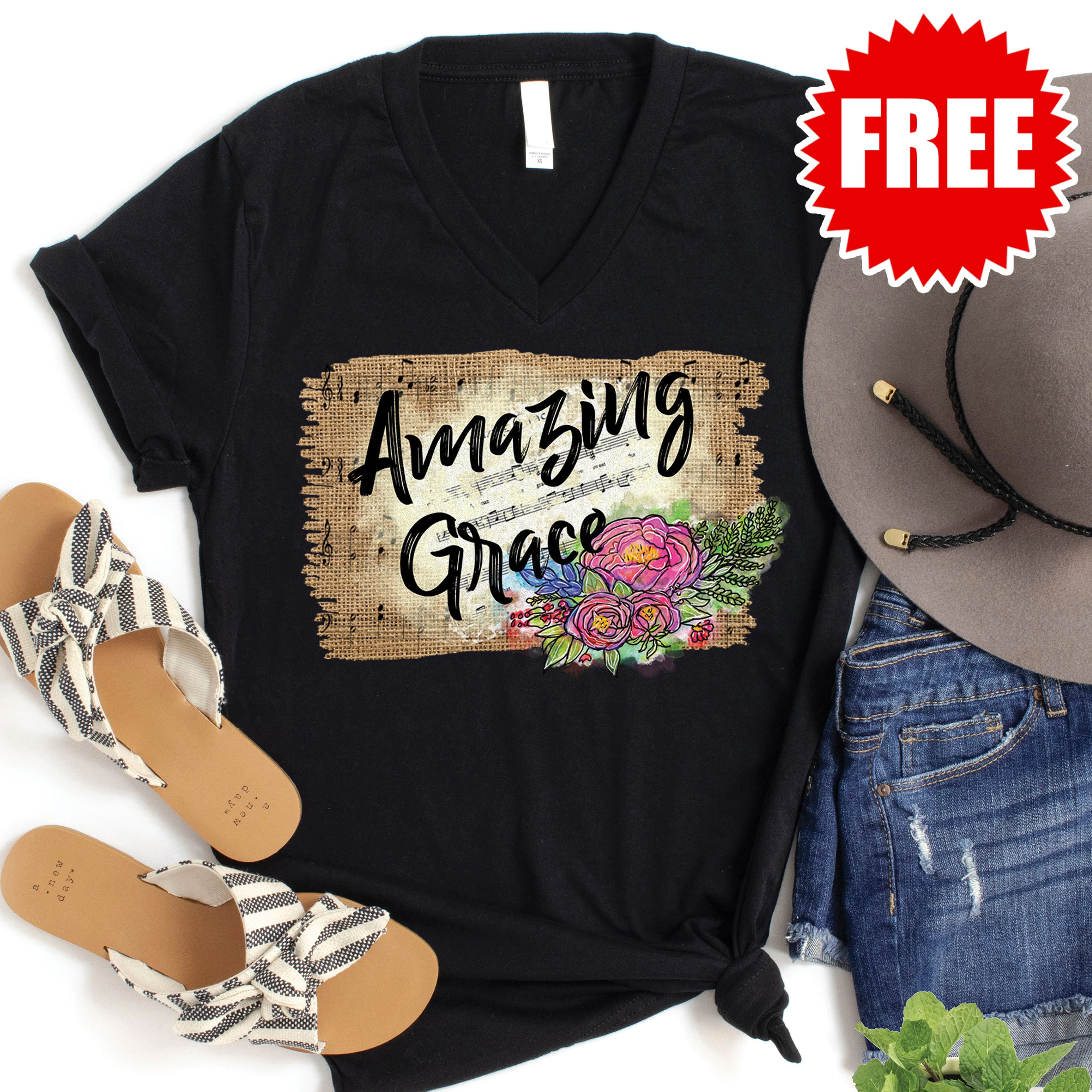 Amazing Grace V-Neck - F