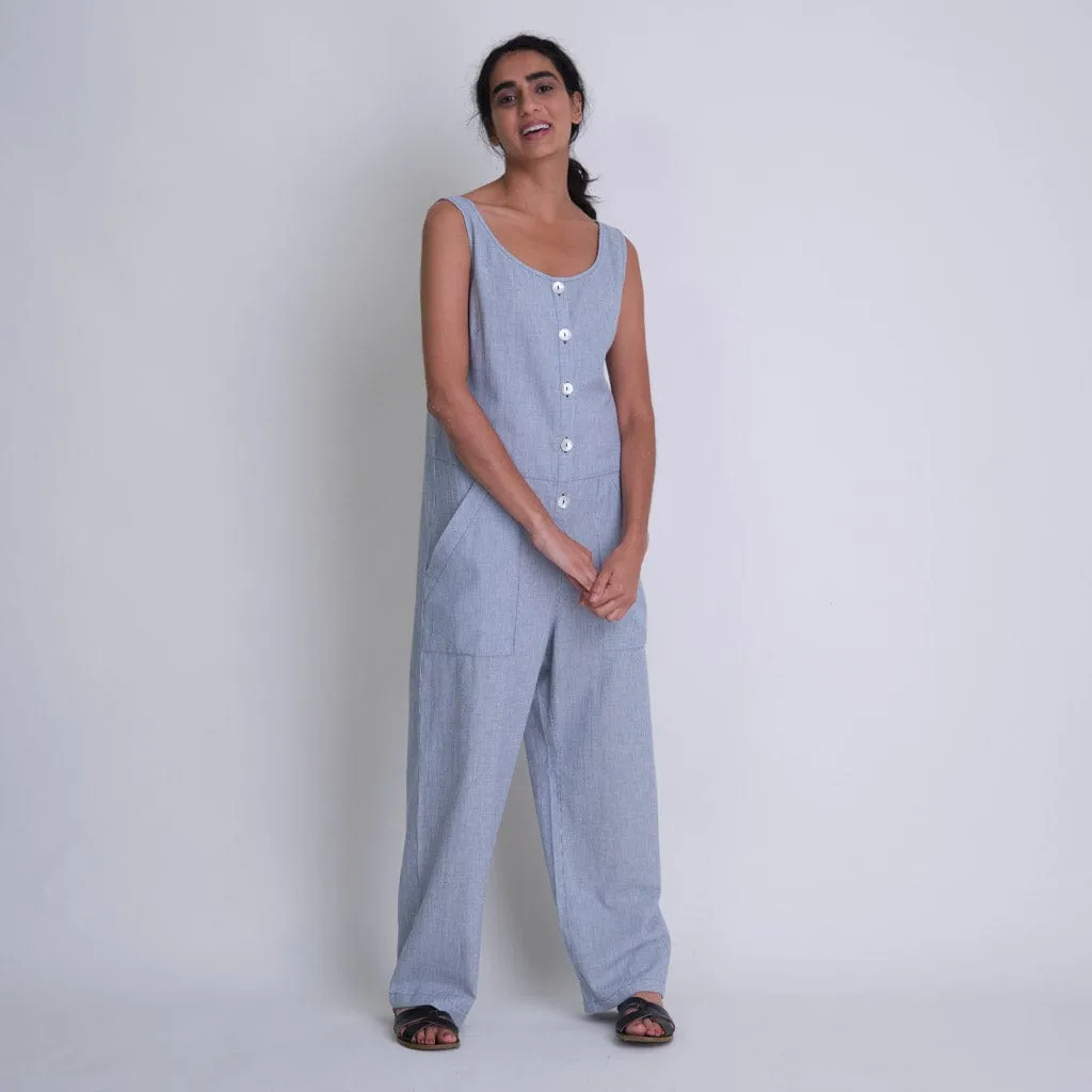 Amber Cotton Striped Jumpsuit | Indigo