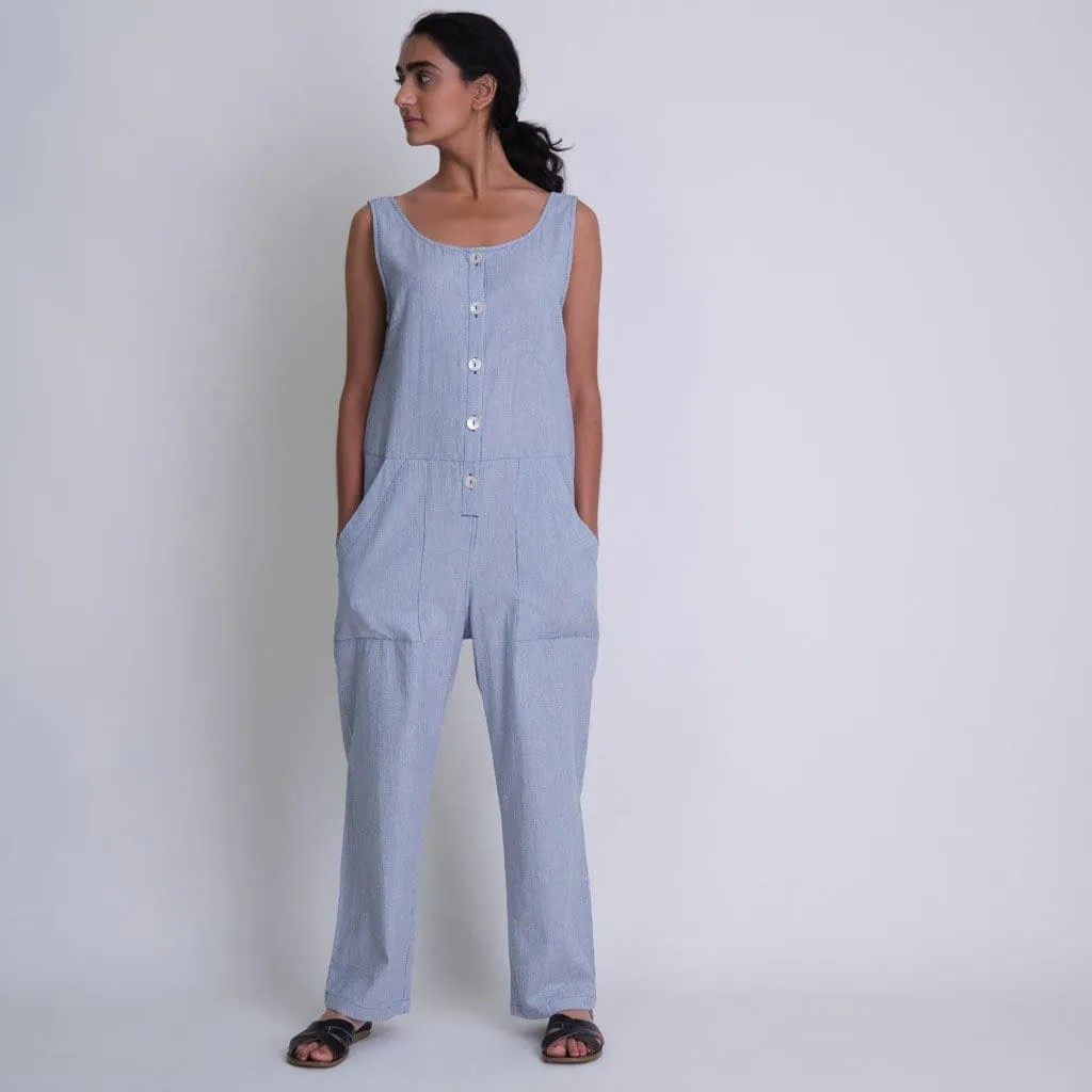 Amber Cotton Striped Jumpsuit | Indigo