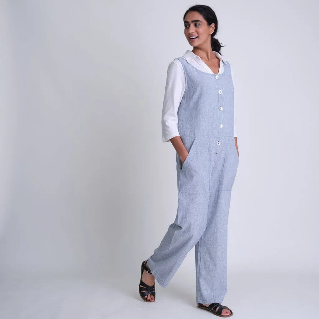 Amber Cotton Striped Jumpsuit | Indigo