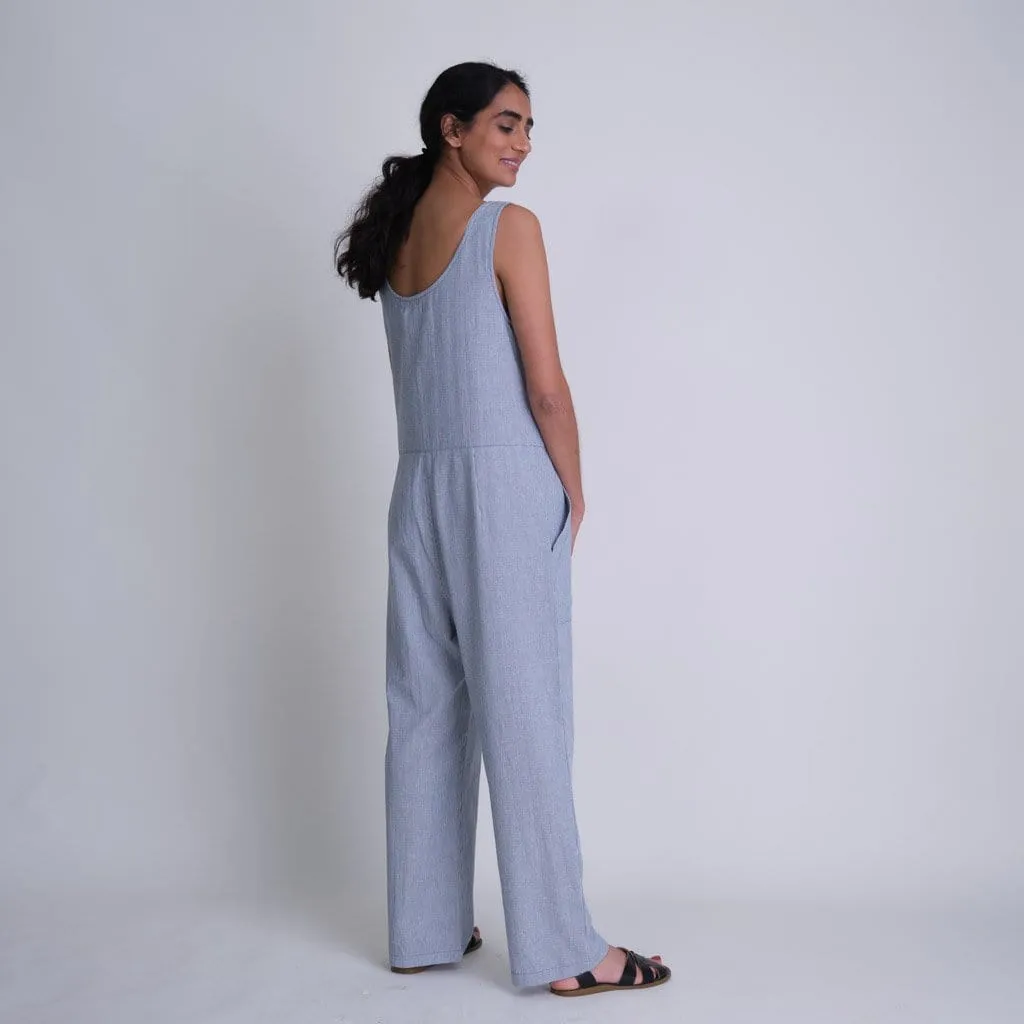 Amber Cotton Striped Jumpsuit | Indigo