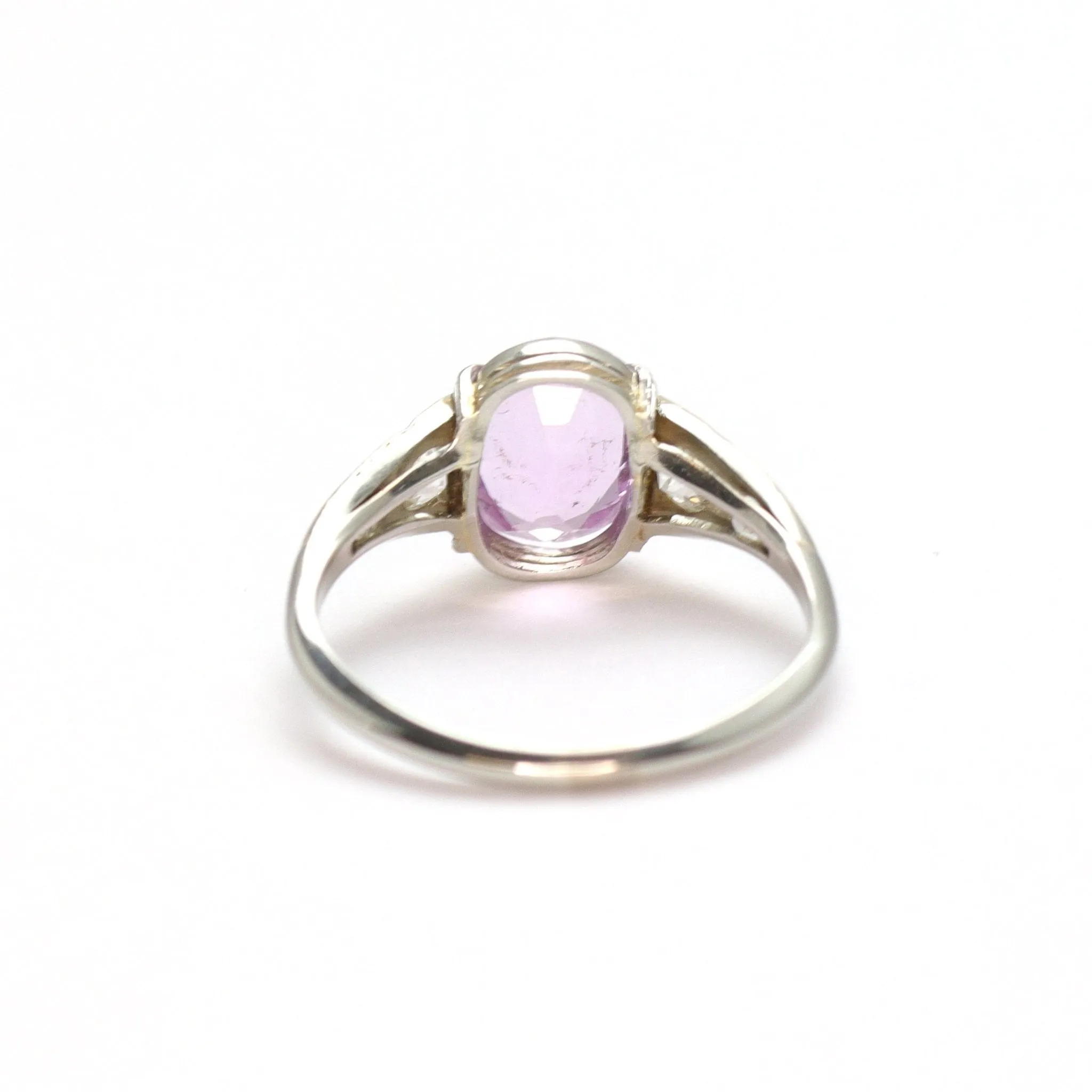 Antique Pink Topaz & Diamond Ring