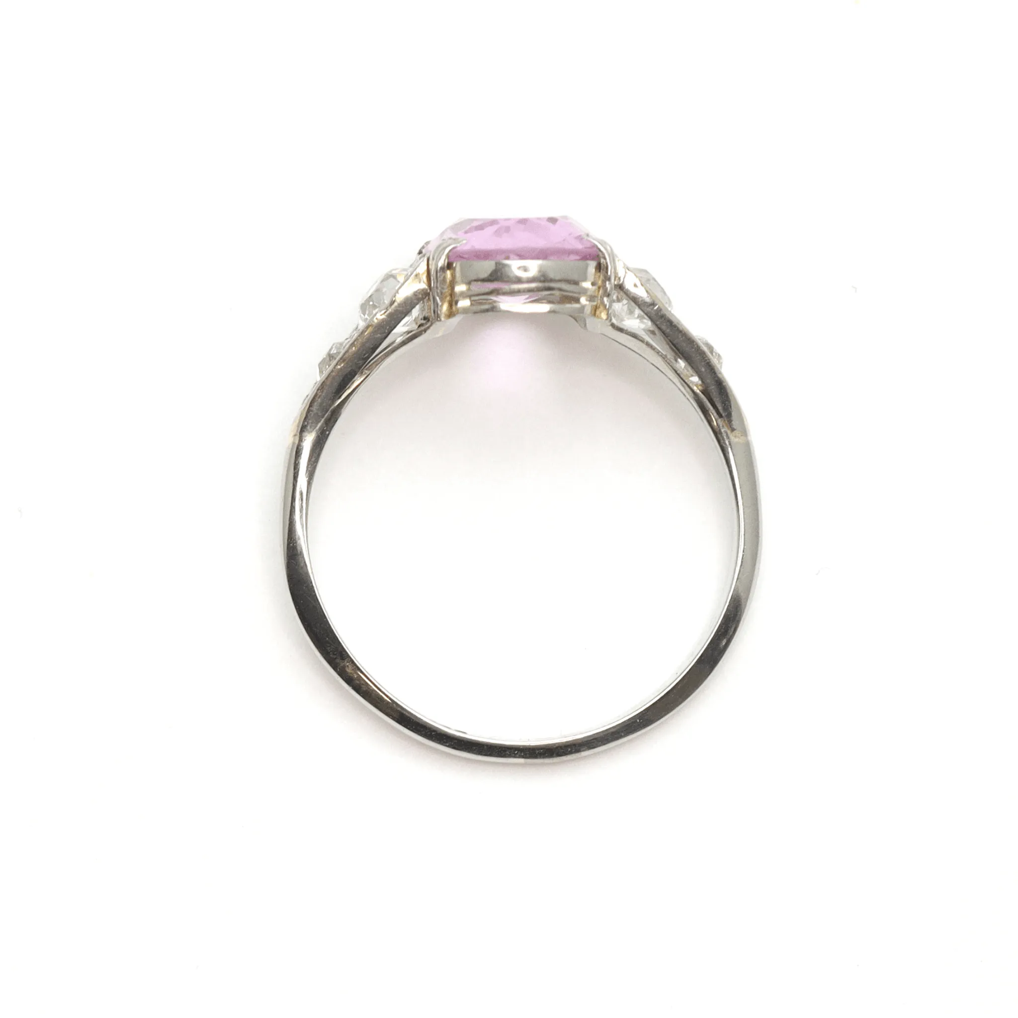 Antique Pink Topaz & Diamond Ring