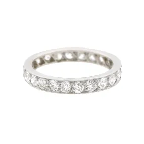 Art Deco Platinum Old Mine Cut Diamond Eternity Band 1.25ctw