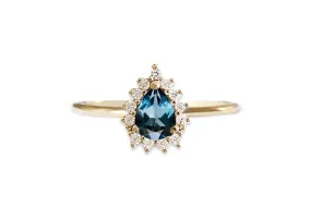 Aura Halo Pear Topaz Ring