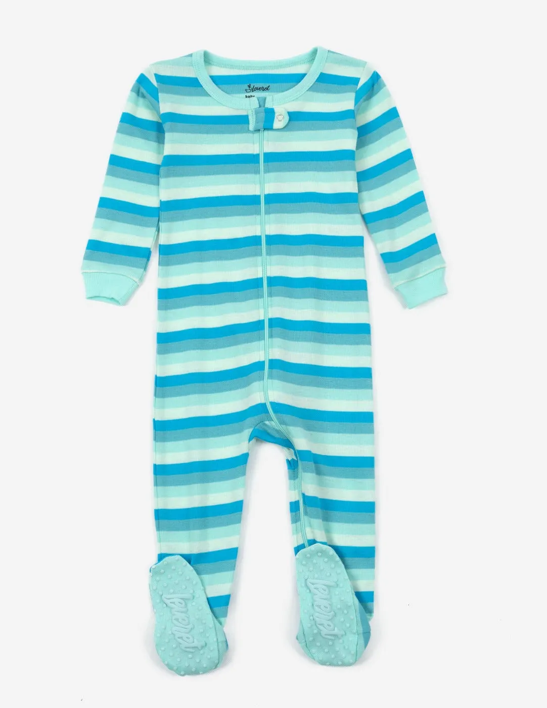 Baby Footed Blue Striped Pajamas