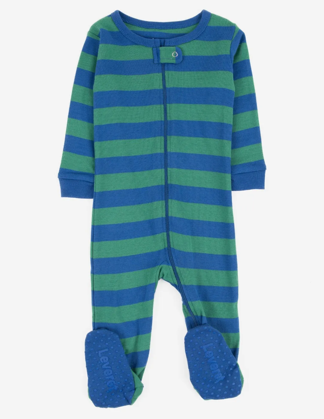 Baby Footed Blue Striped Pajamas