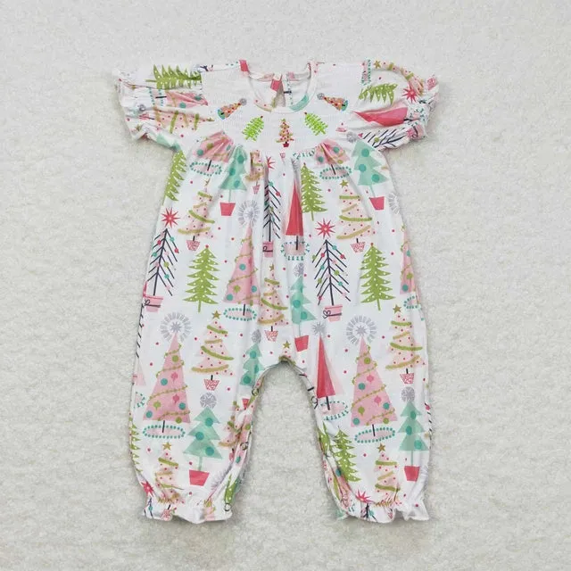 Baby Romper Christmas Abstract Trees