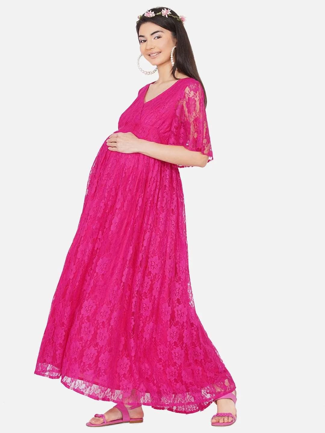 Baby Shower Dress Pink Maxi Baby Shower Dress