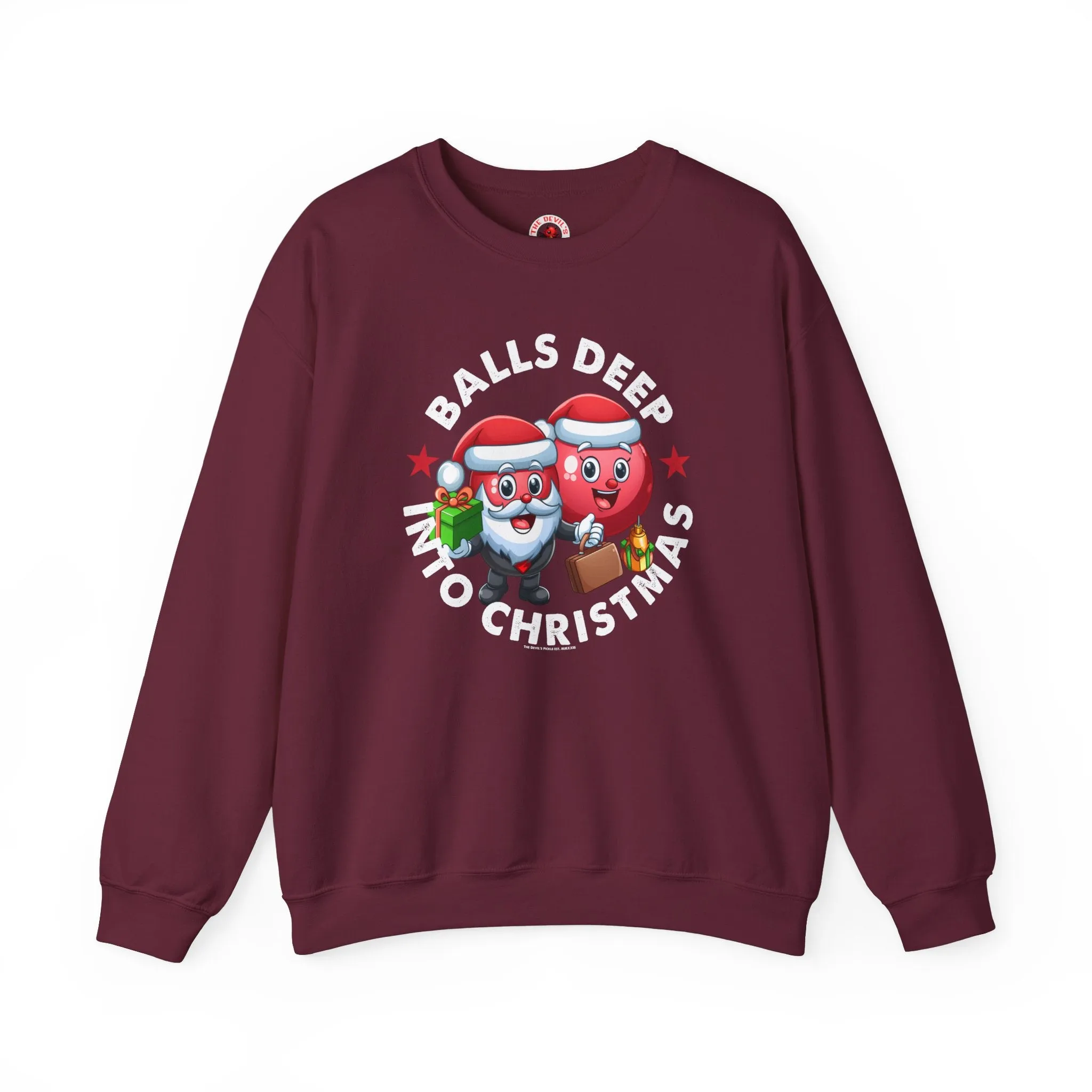 Balls Deep Into Christmas Crewneck Sweatshirt