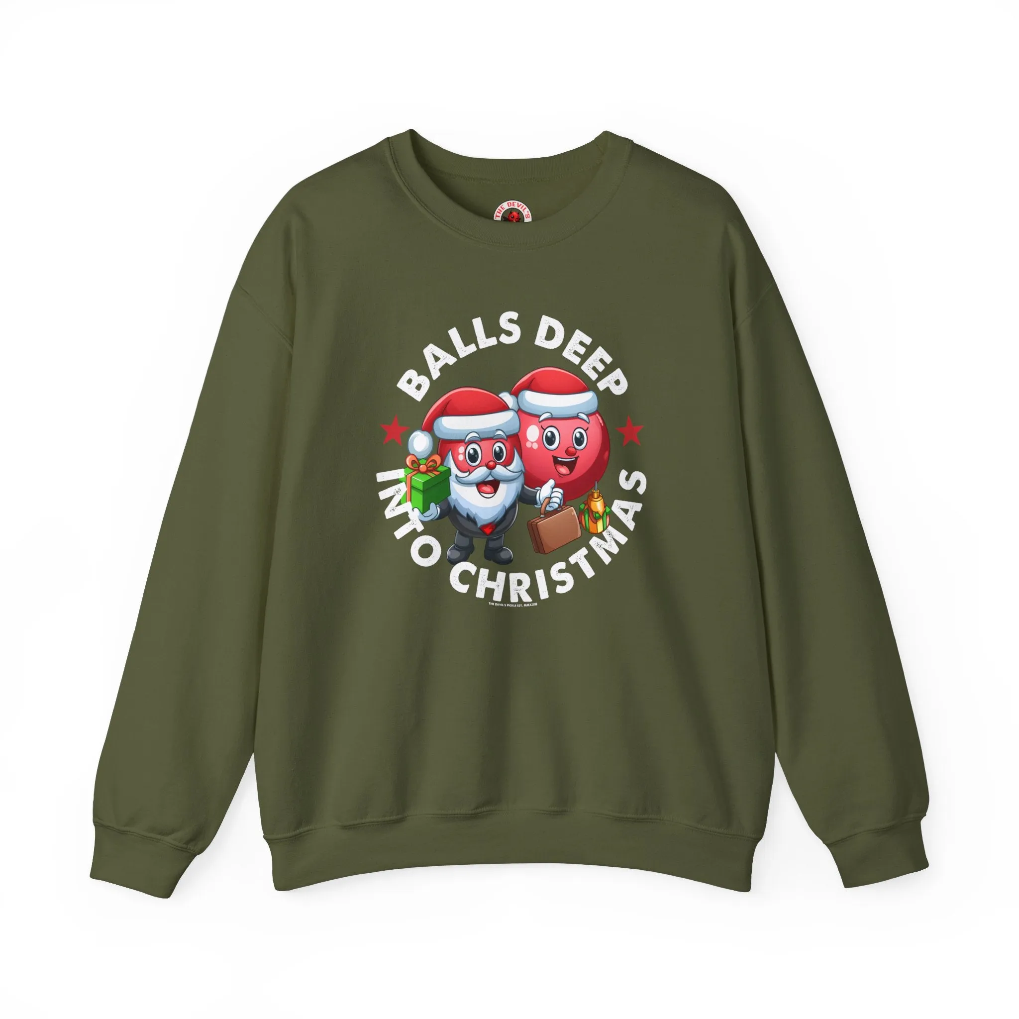 Balls Deep Into Christmas Crewneck Sweatshirt