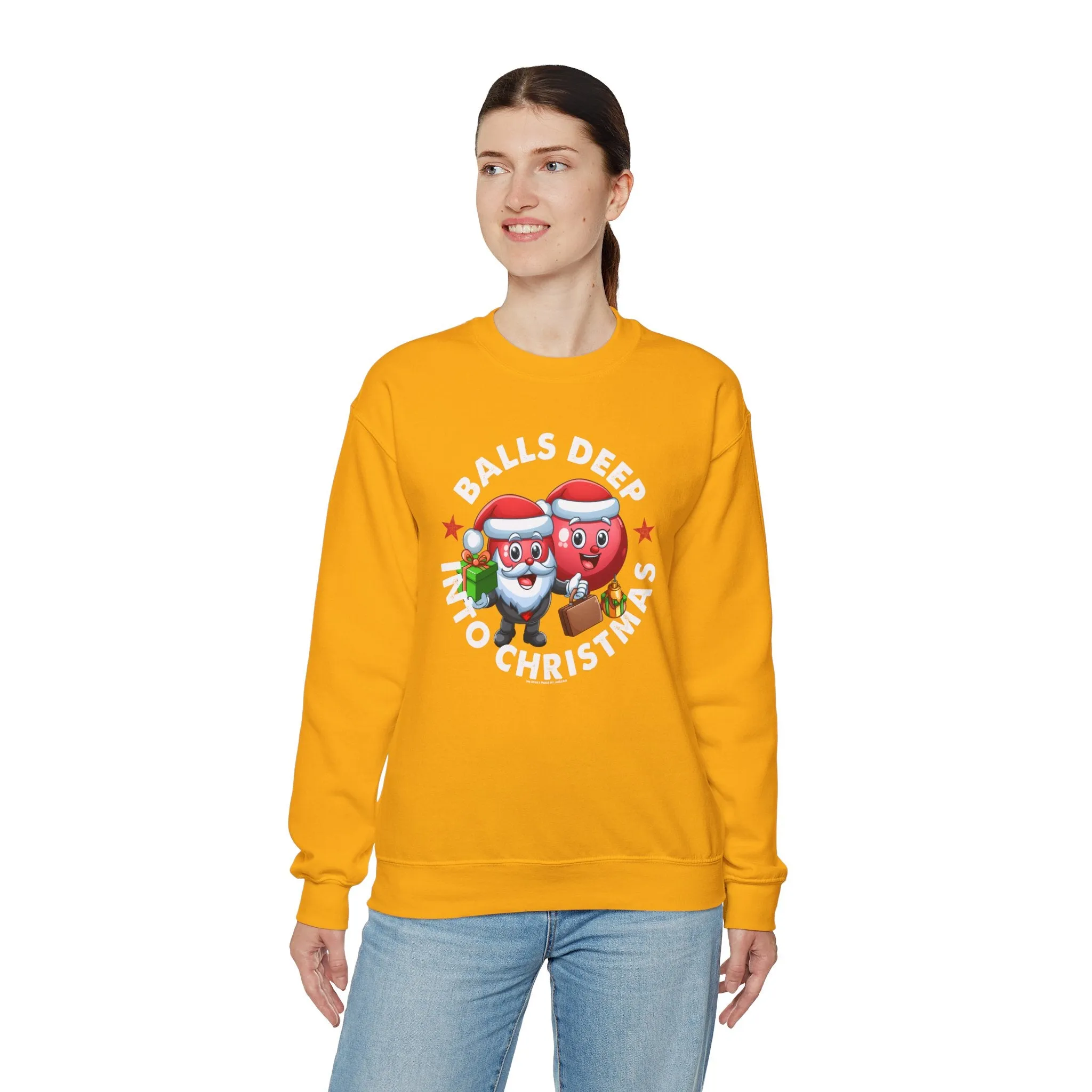 Balls Deep Into Christmas Crewneck Sweatshirt