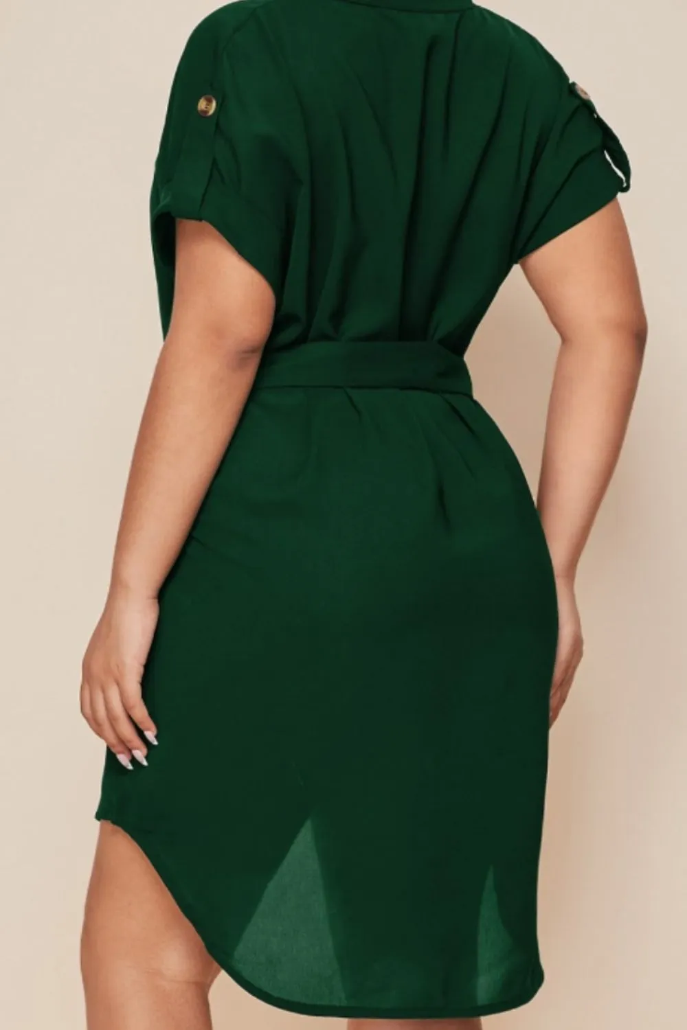 Beach Wedding Guest Attire for Women: Elegant Plus Size Mini Dress with Tie Waist