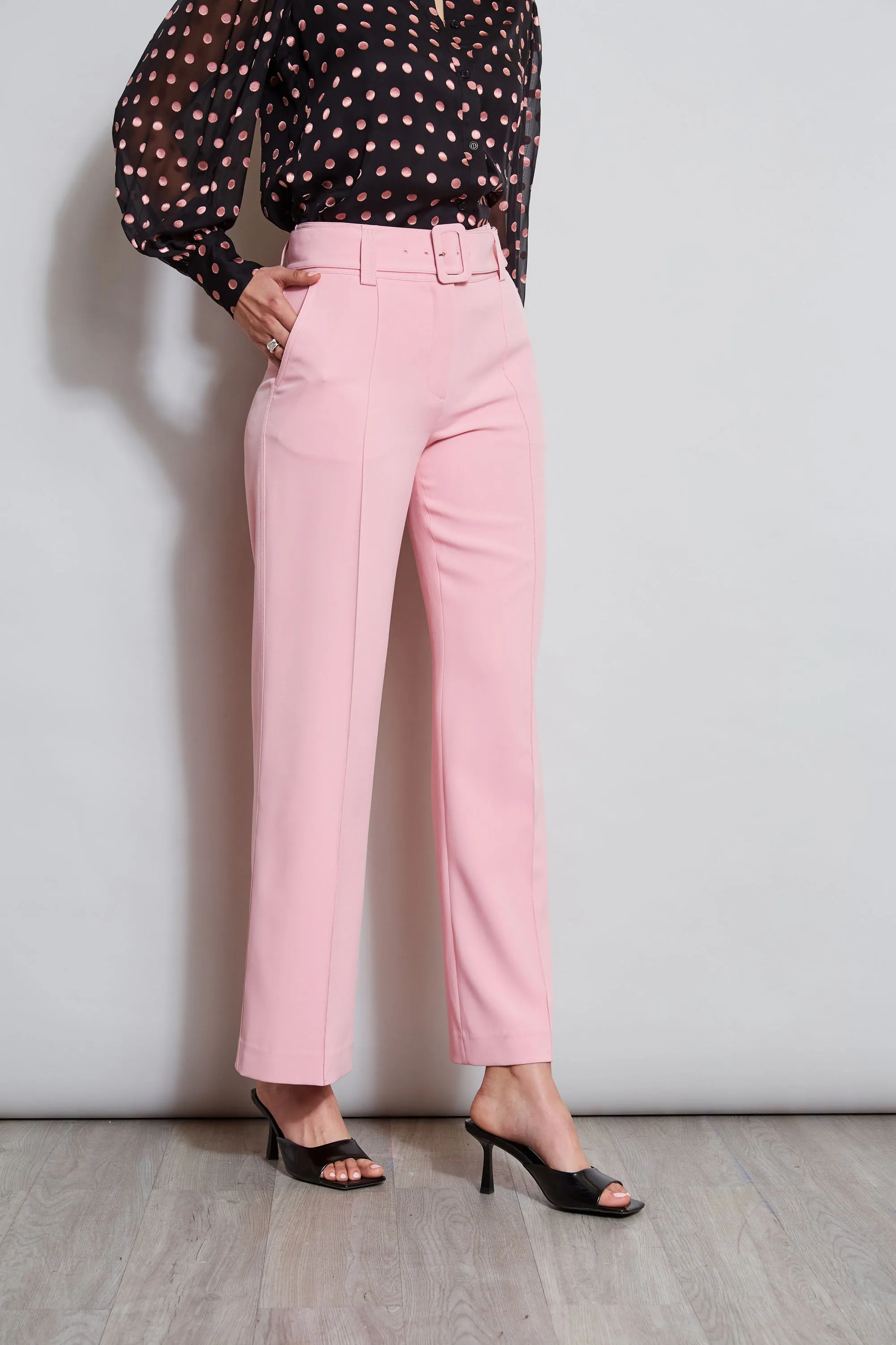 Belted Crepe Pant