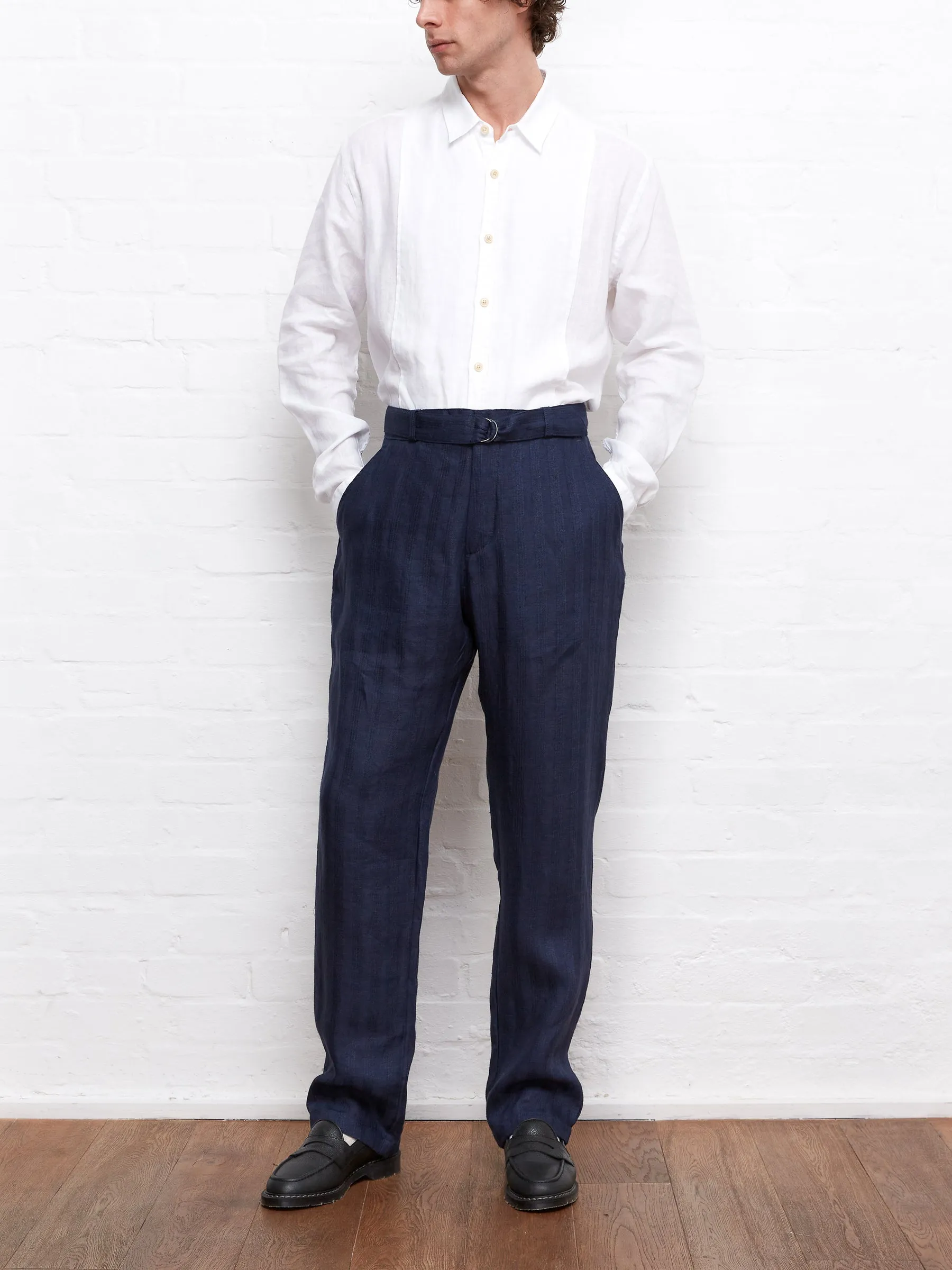 Belted Trousers Arnold Navy