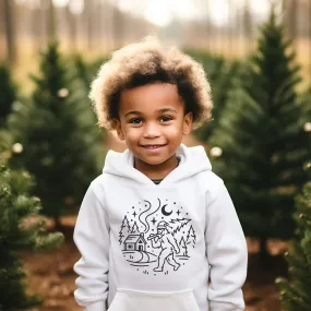 Bigfoot Winter Kids Hoodies - light or dark Artwork