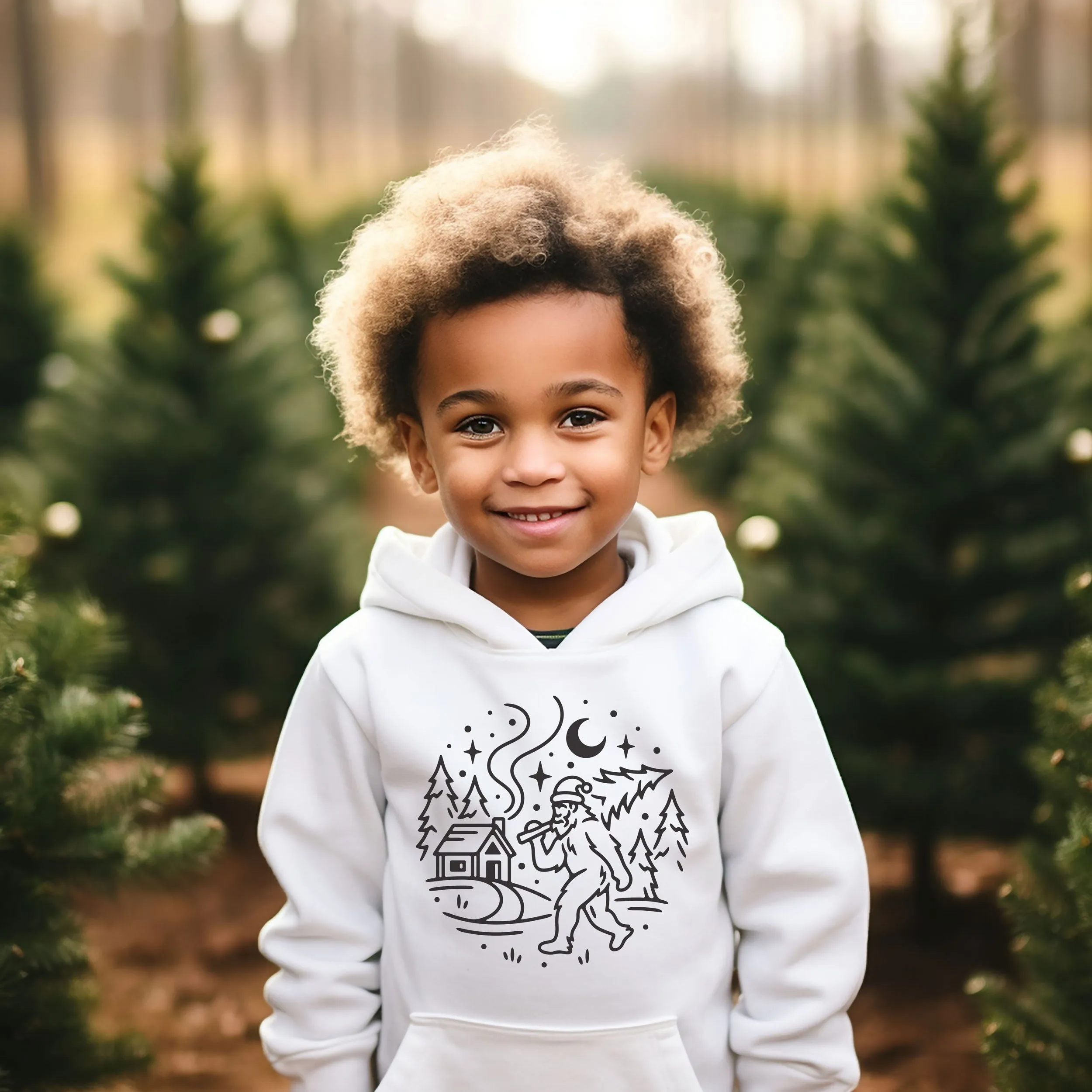 Bigfoot Winter Kids Hoodies - light or dark Artwork