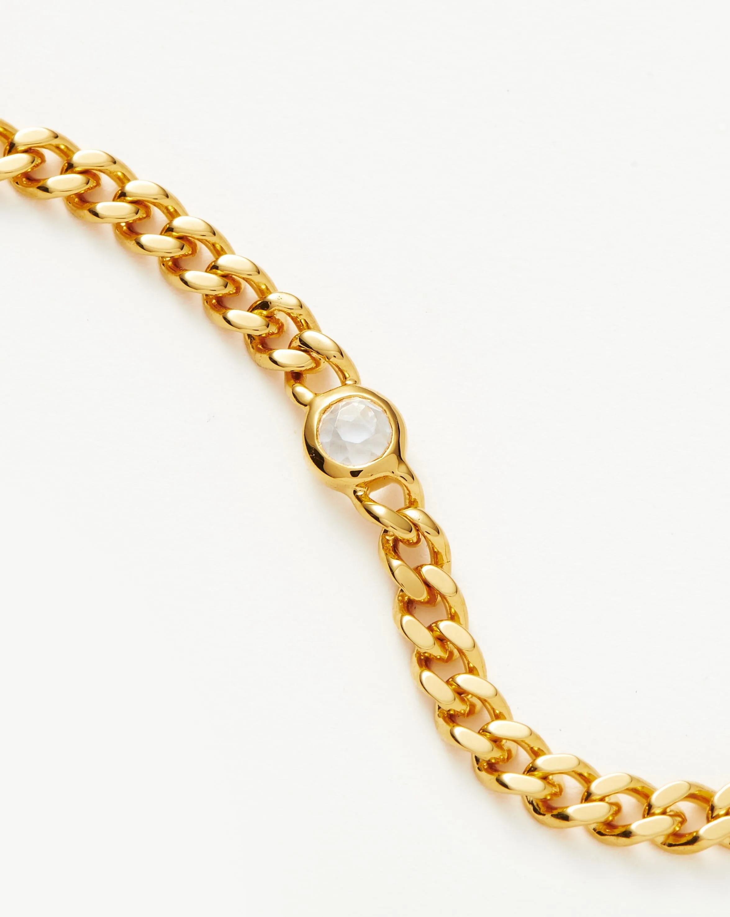 Birthstone Chain Bracelet - April | 18ct Gold Plated Vermeil/Crystal