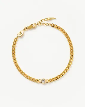 Birthstone Chain Bracelet - April | 18ct Gold Plated Vermeil/Crystal