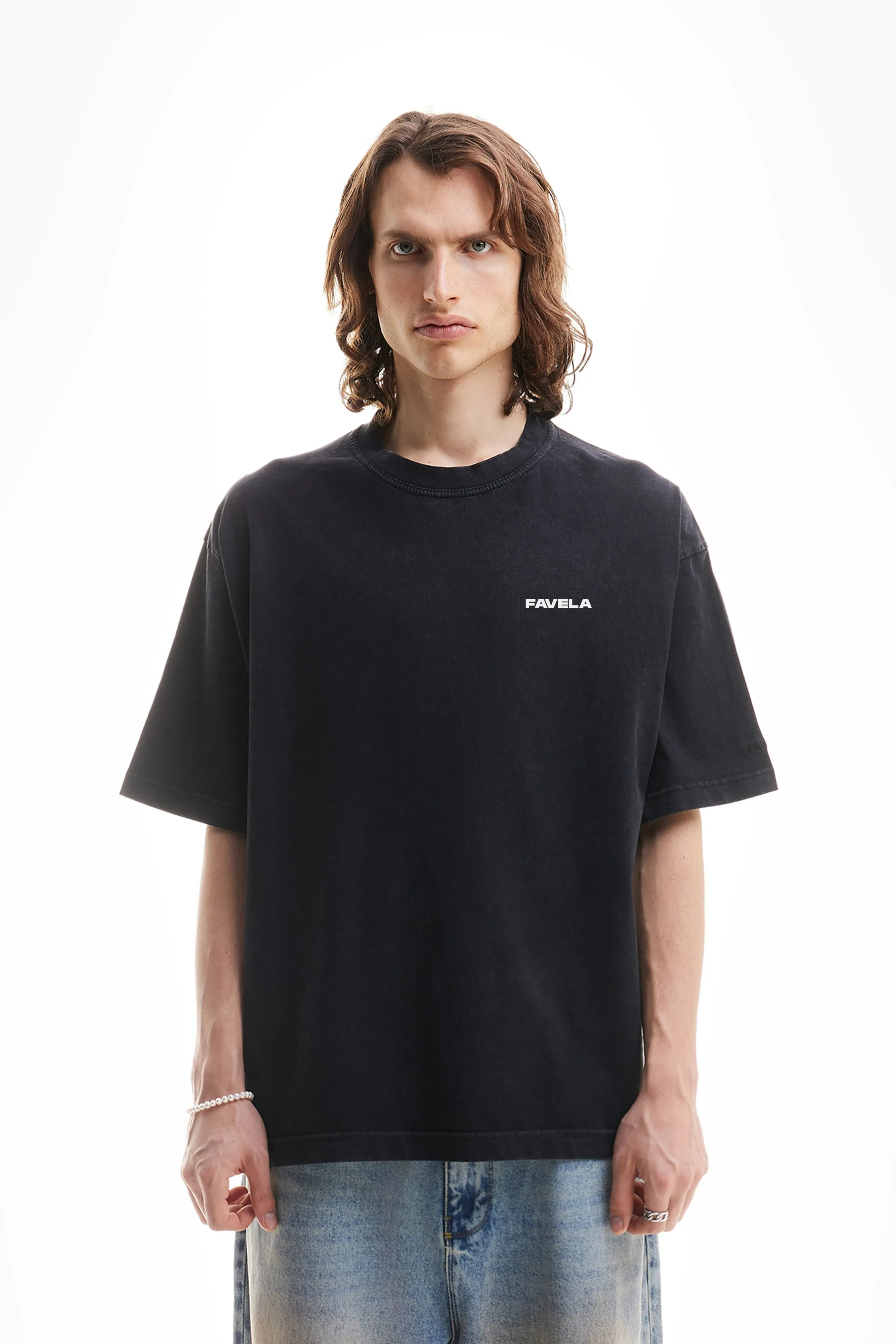 BLACK WASHED OVERSIZED T-SHIRT