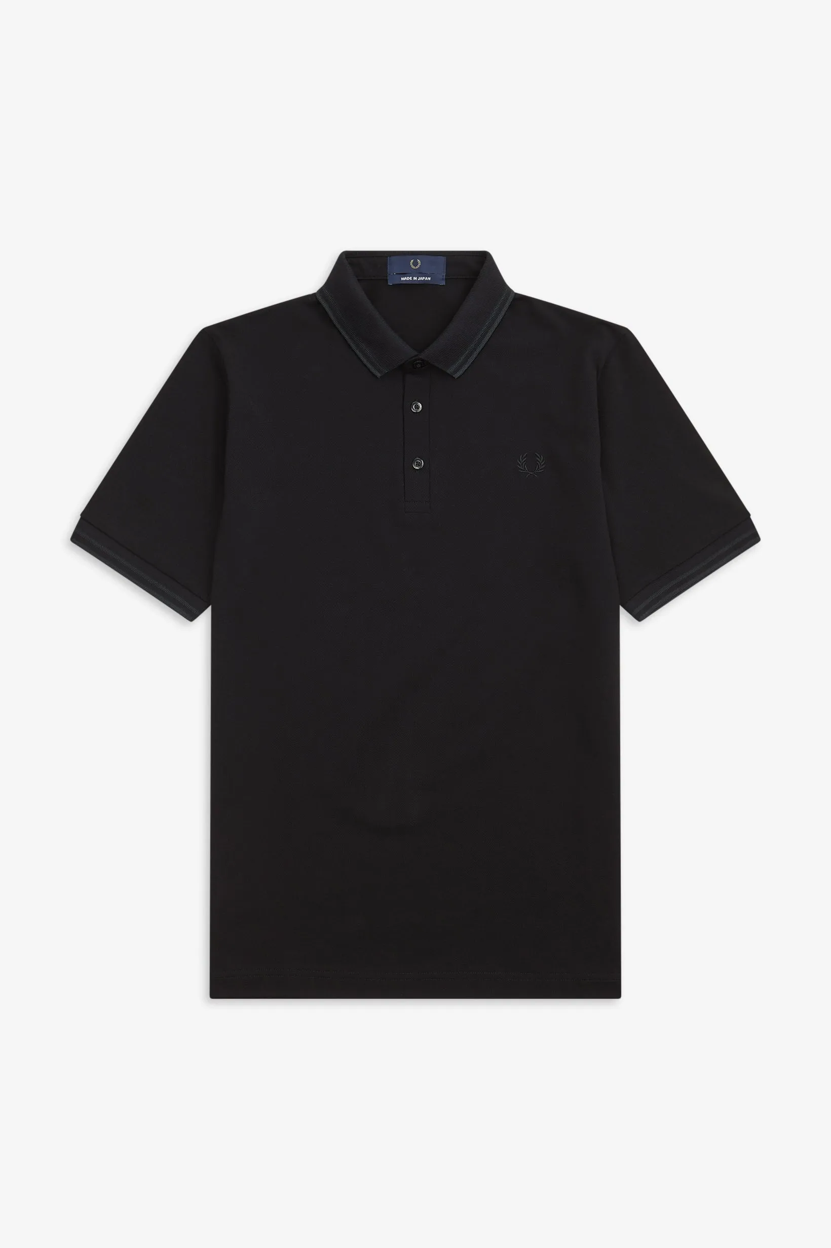 BLACK/BLACK POLO SHIRT MADE IN ENGLAND