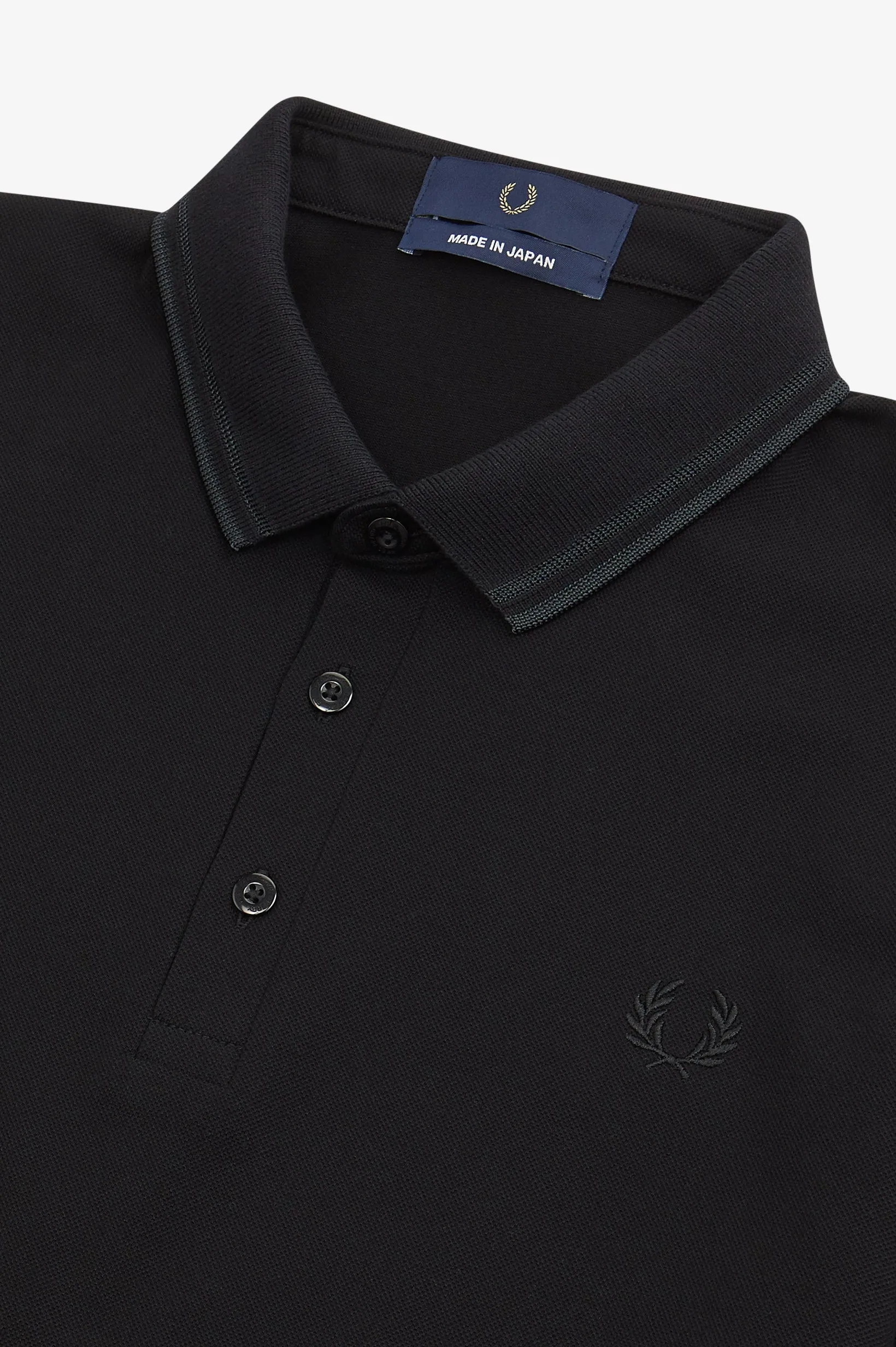 BLACK/BLACK POLO SHIRT MADE IN ENGLAND