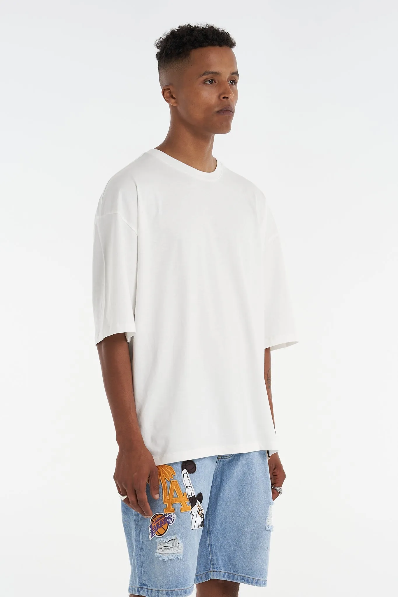 Blank Oversized Premium Tee White