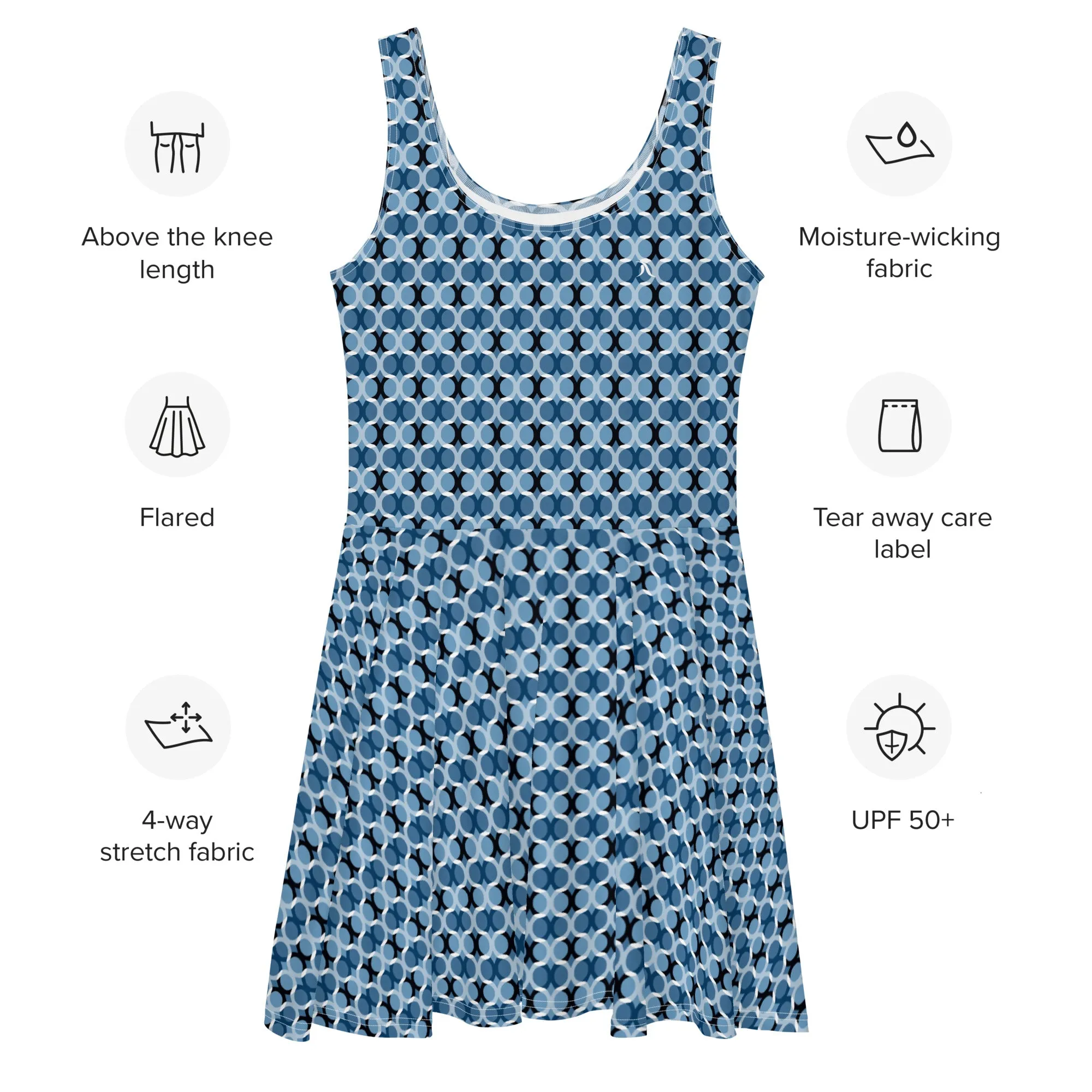 Blue Circles Travel Dress