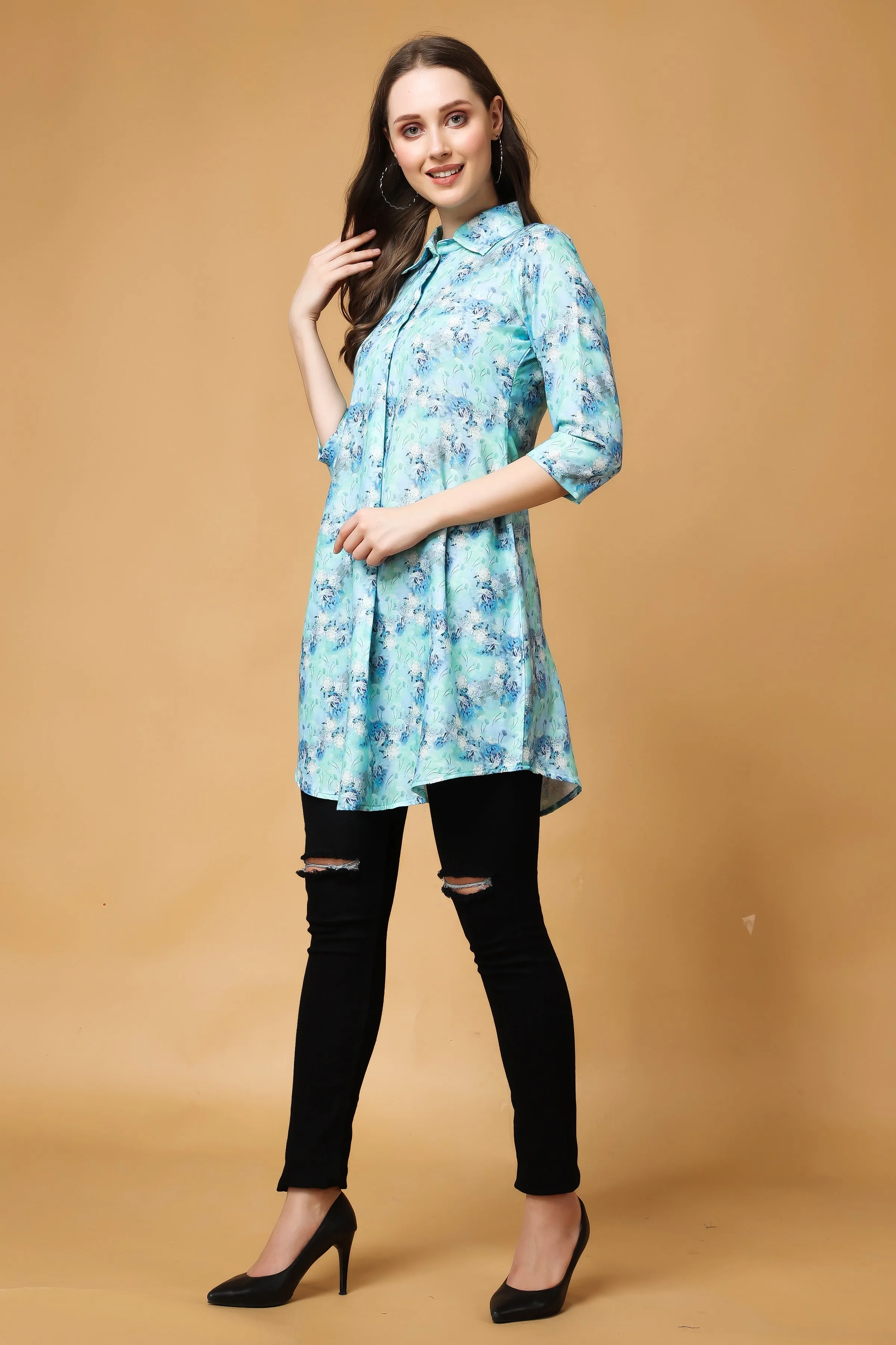 Bluebell Floral Modal Short Kurta