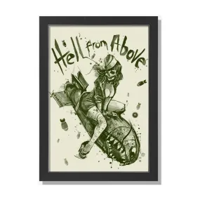 Bomber Girl Pin Up Style Art Print