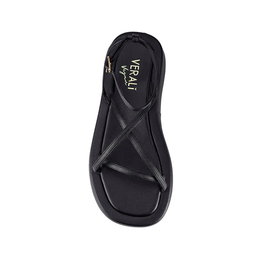 Bondi Flatform Sandals - Black Smooth