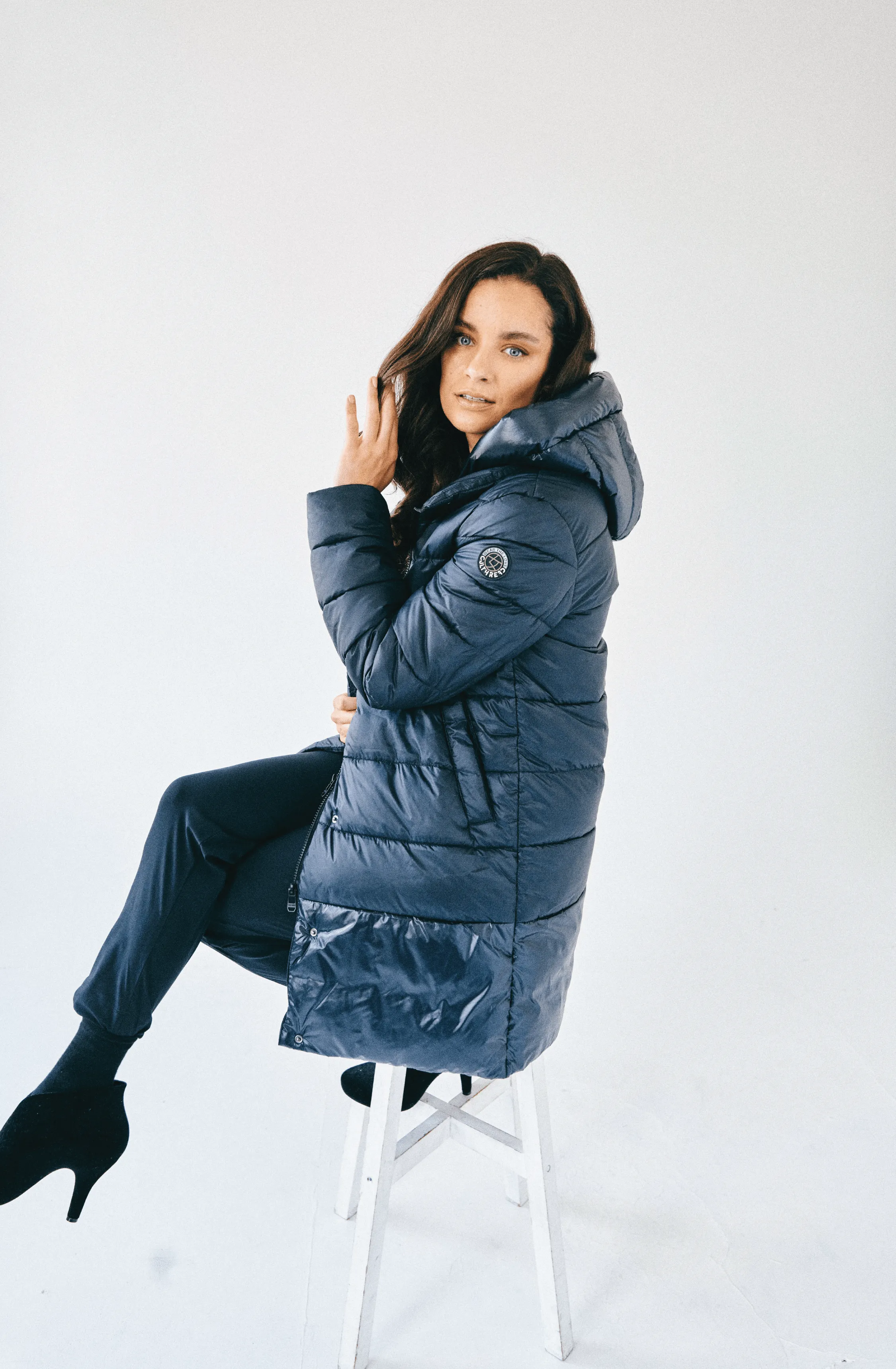 Chepstow Recycled Vegan Long Puffer Jacket | Navy Blue