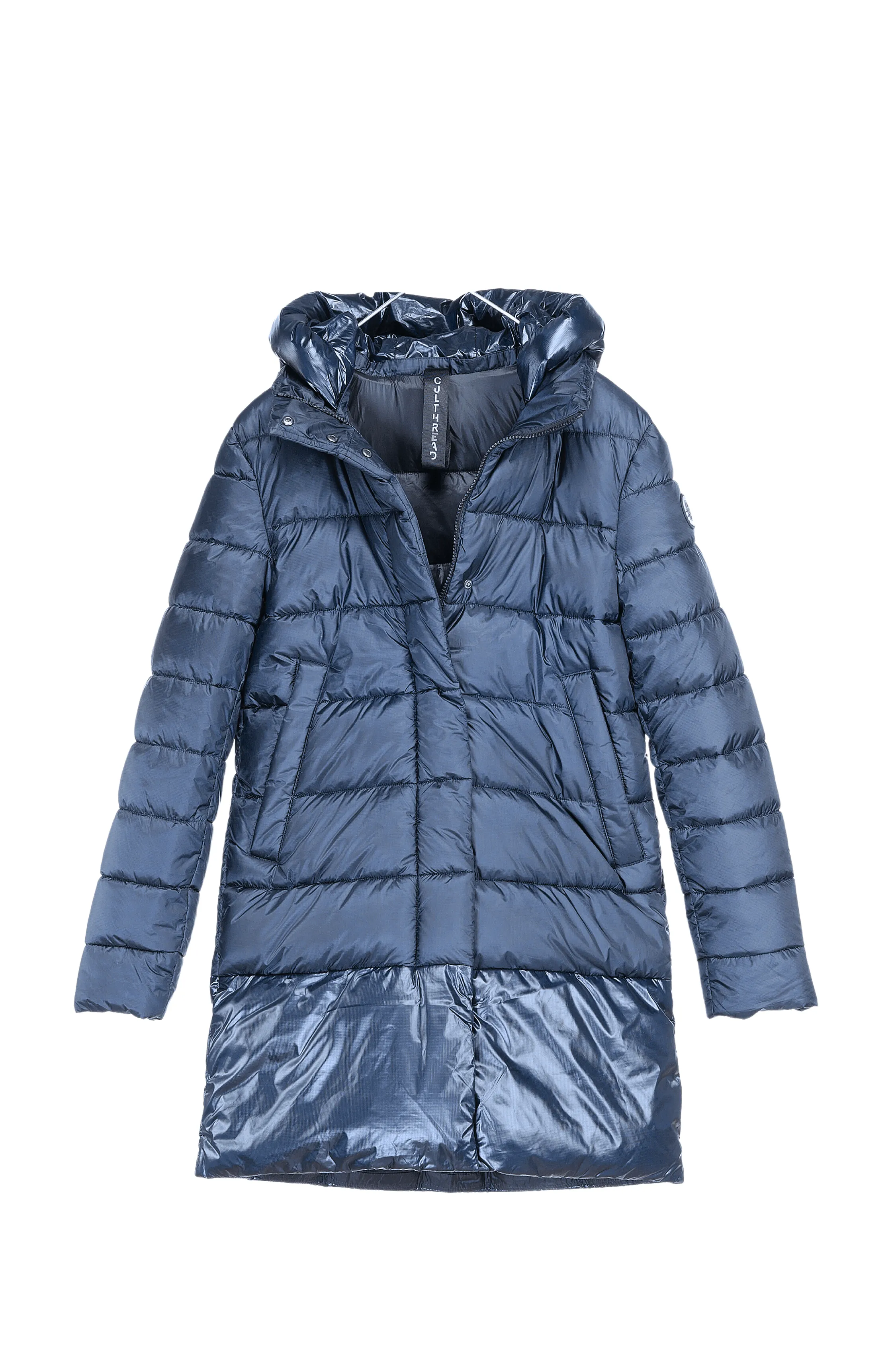 Chepstow Recycled Vegan Long Puffer Jacket | Navy Blue