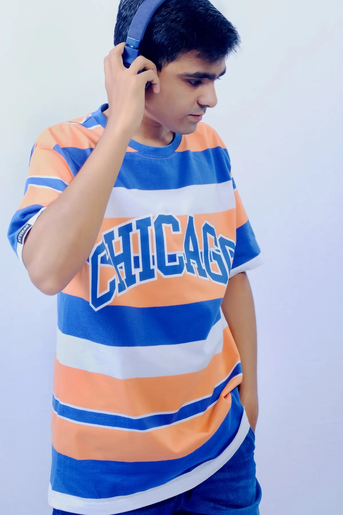 Chicago Print Crew-Neck Oversized T-Shirt