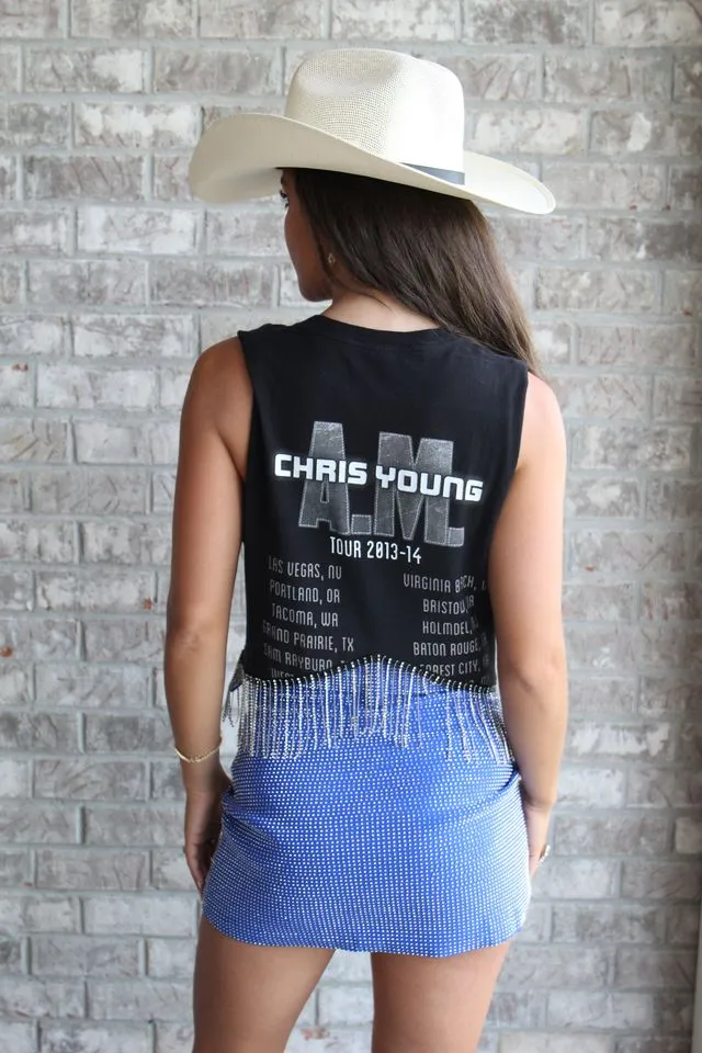 Chris Young Cropped Rhinestone Fringe Tank