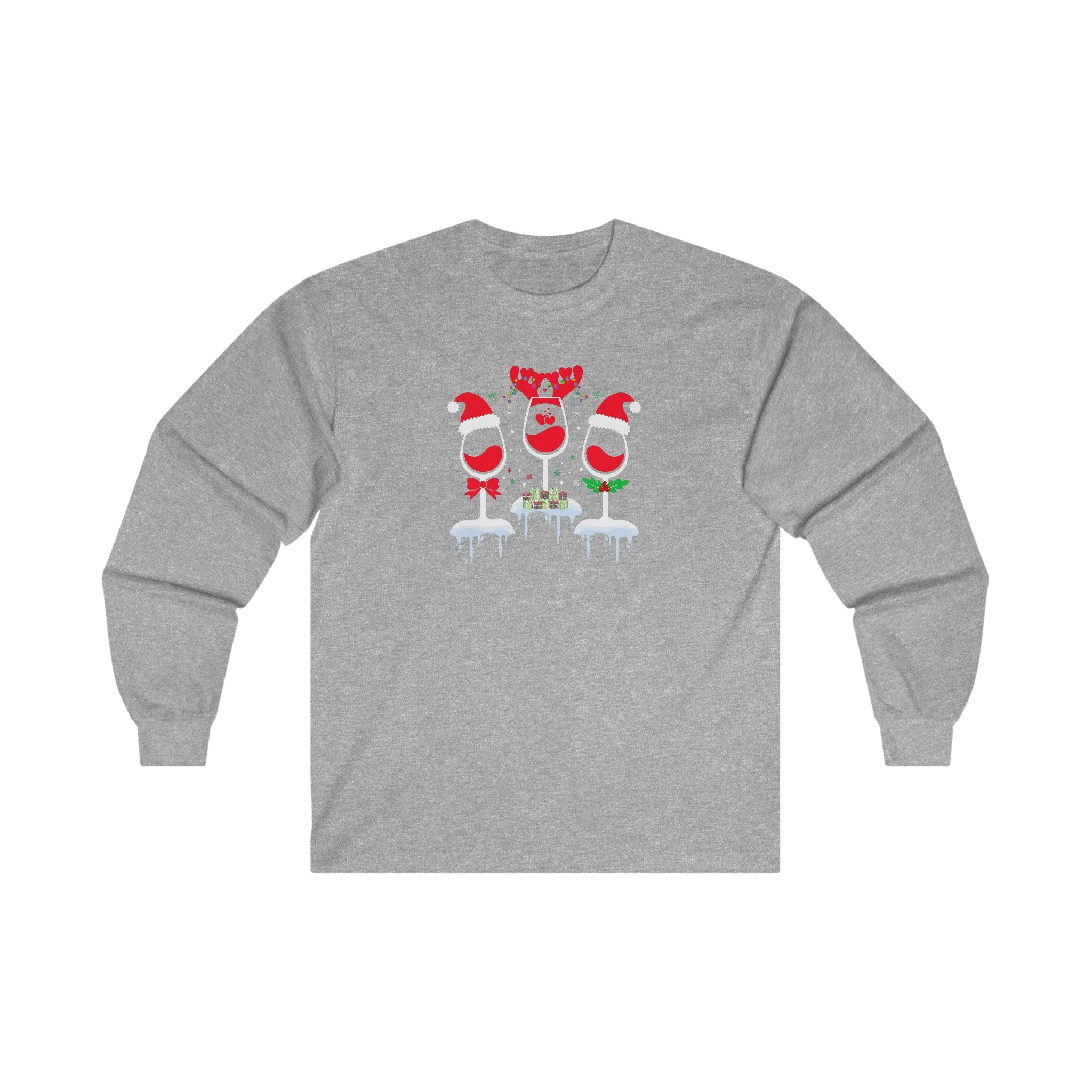 Christmas Wine Long Sleeve Tee