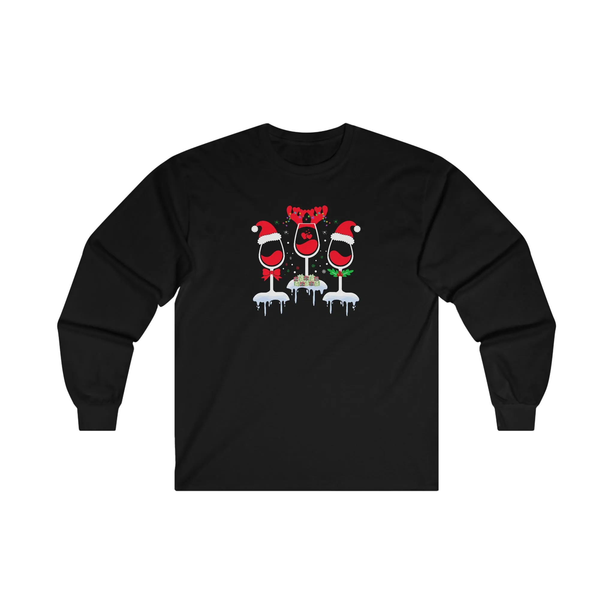 Christmas Wine Long Sleeve Tee